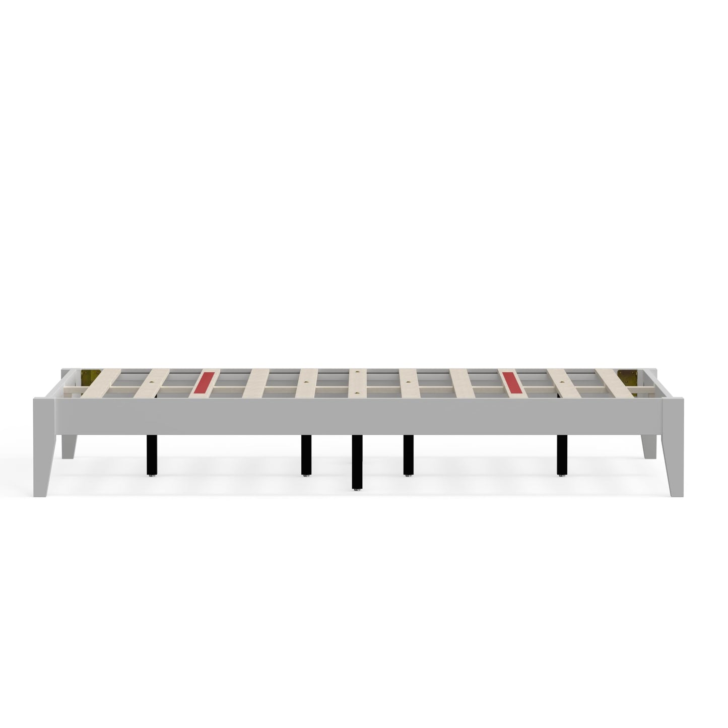 ComfIQ Serene Solid Wood Modern Farmhouse Platform Bed Base without Headboard