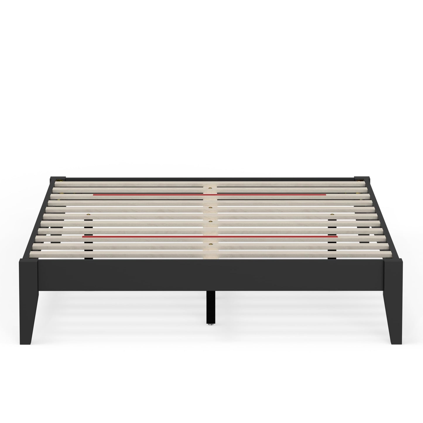 ComfIQ Serene Solid Wood Modern Farmhouse Platform Bed Base without Headboard