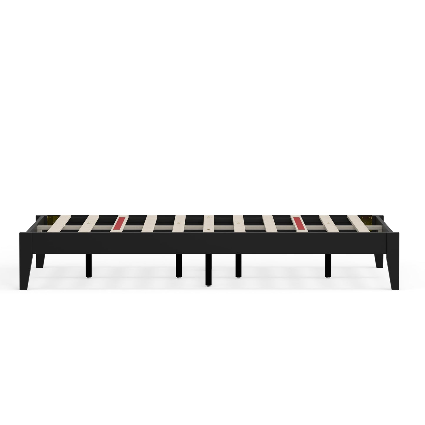 ComfIQ Serene Solid Wood Modern Farmhouse Platform Bed Base without Headboard