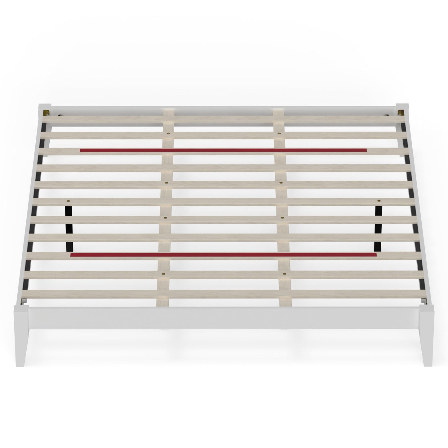 ComfIQ Serene Solid Wood Modern Farmhouse Platform Bed Base without Headboard