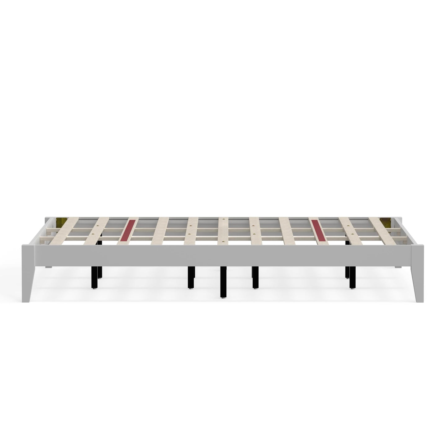 ComfIQ Serene Solid Wood Modern Farmhouse Platform Bed Base without Headboard