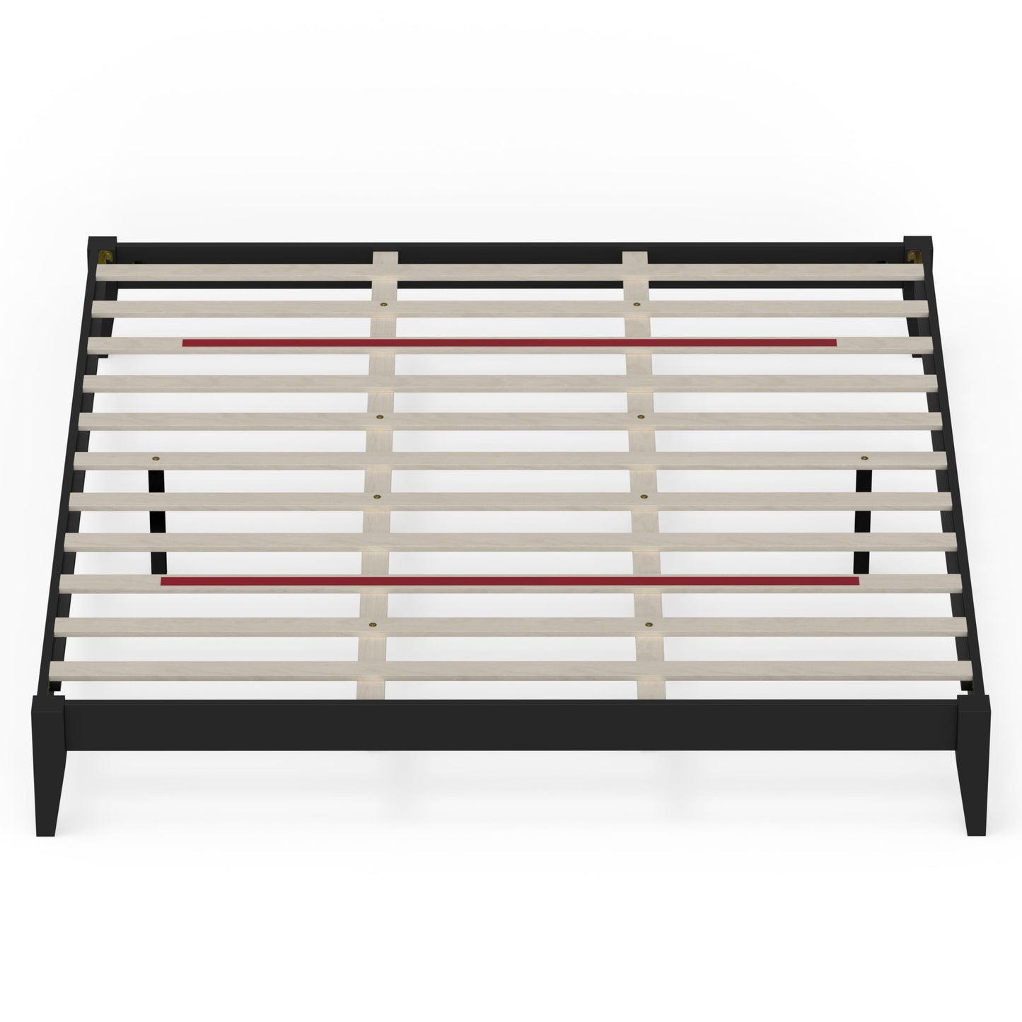 ComfIQ Serene Solid Wood Modern Farmhouse Platform Bed Base without Headboard