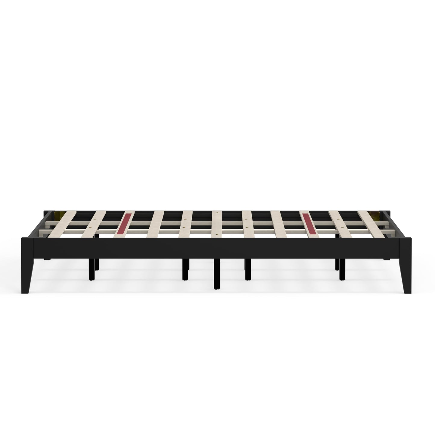 ComfIQ Serene Solid Wood Modern Farmhouse Platform Bed Base without Headboard