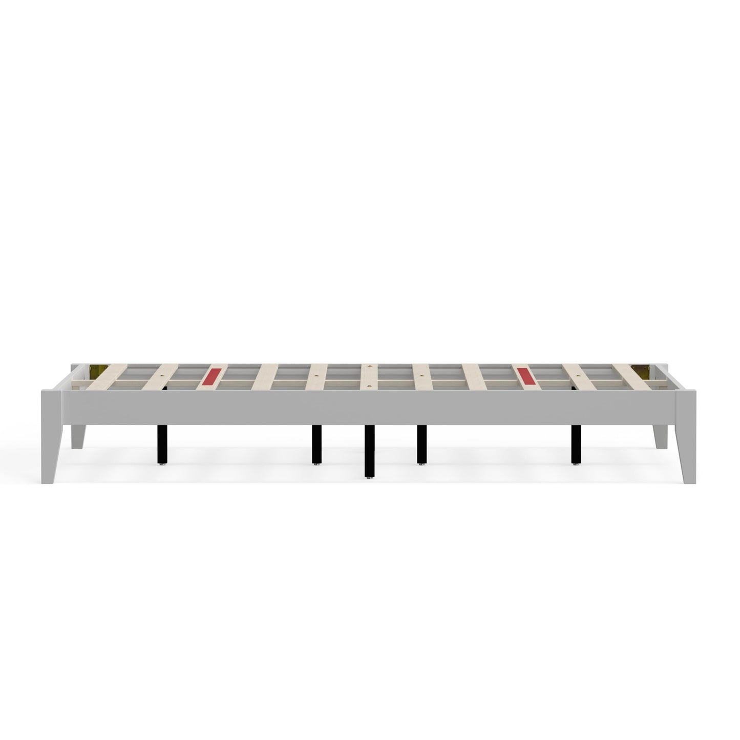 ComfIQ Serene Solid Wood Modern Farmhouse Platform Bed Base without Headboard