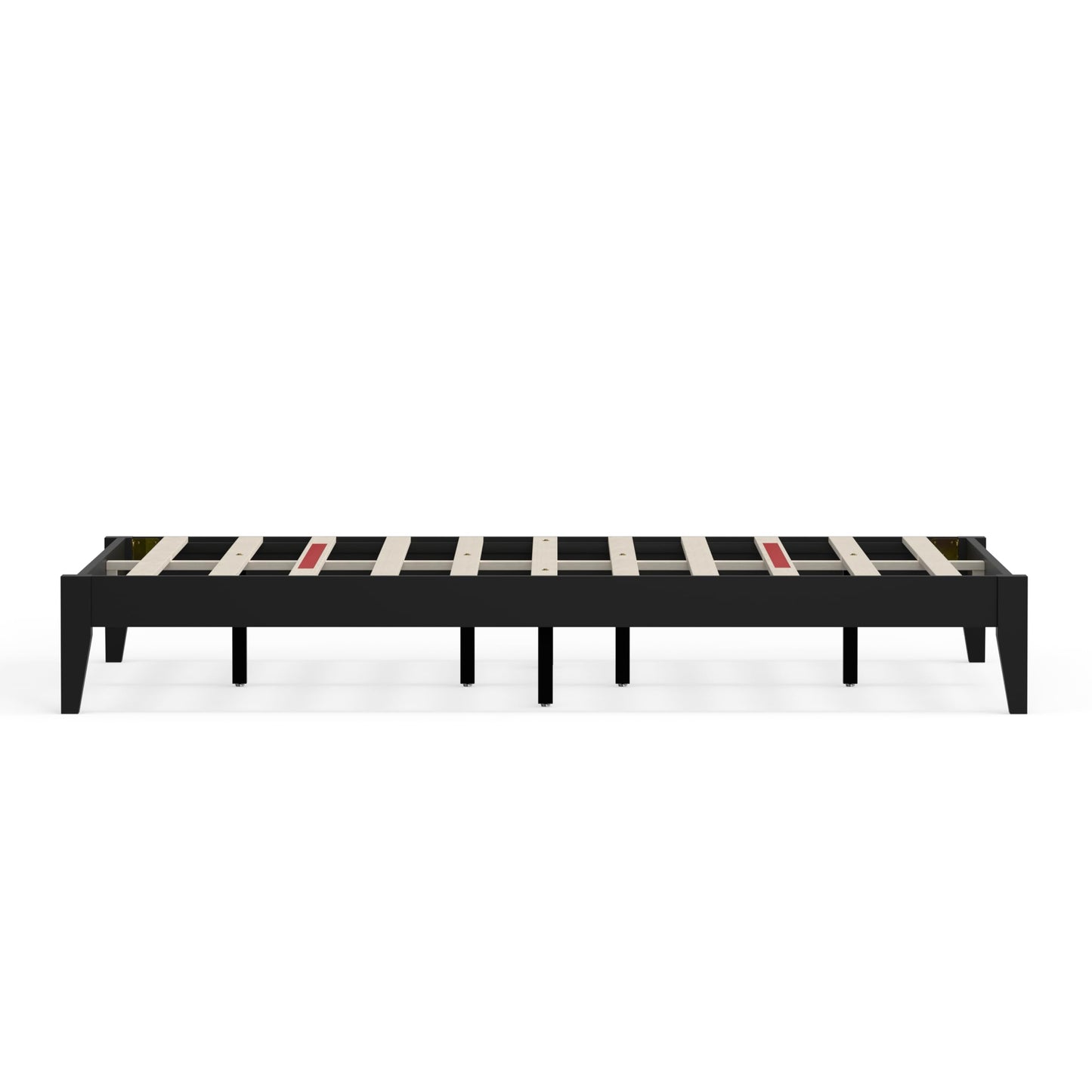ComfIQ Serene Solid Wood Modern Farmhouse Platform Bed Base without Headboard