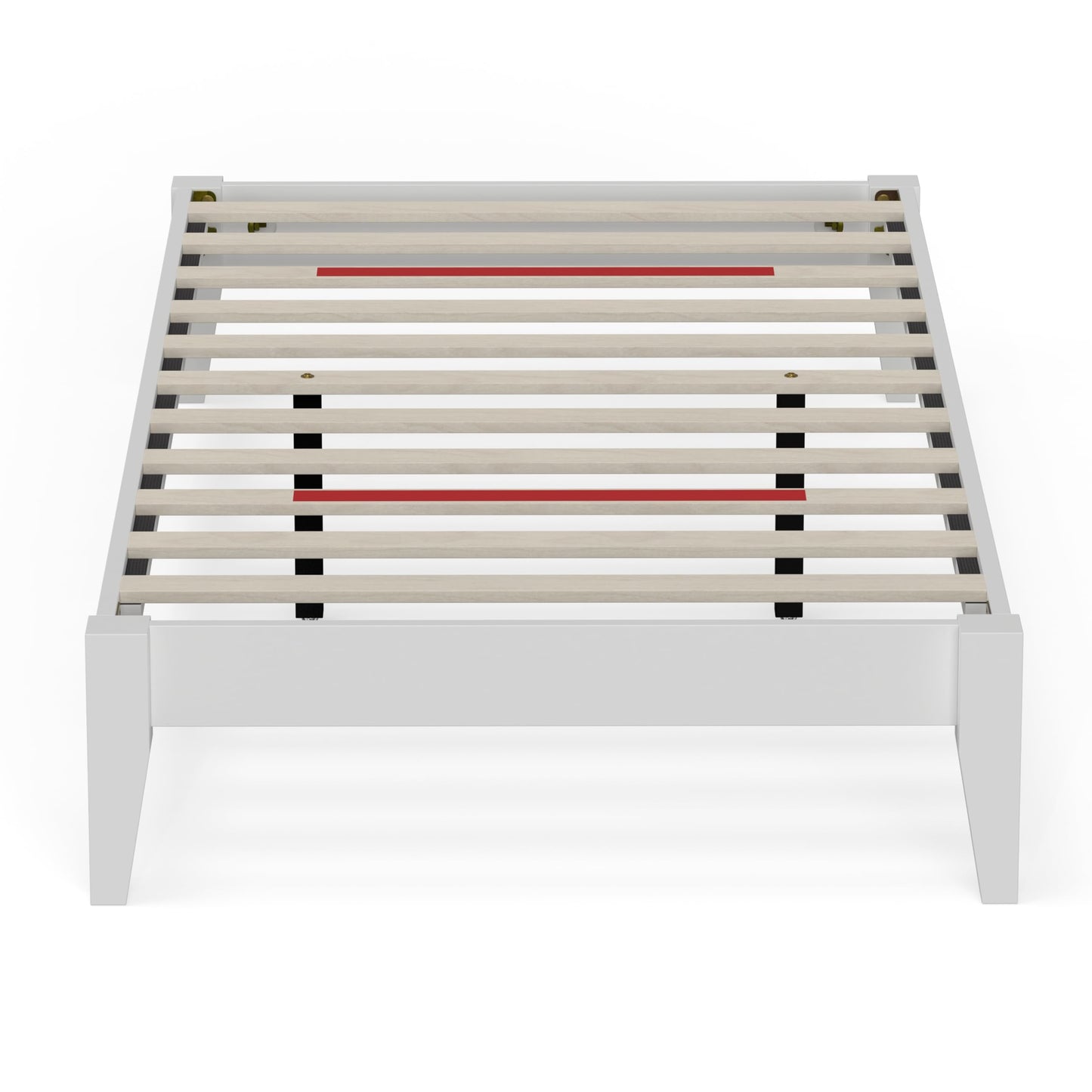 ComfIQ Serene Solid Wood Modern Farmhouse Platform Bed Base without Headboard