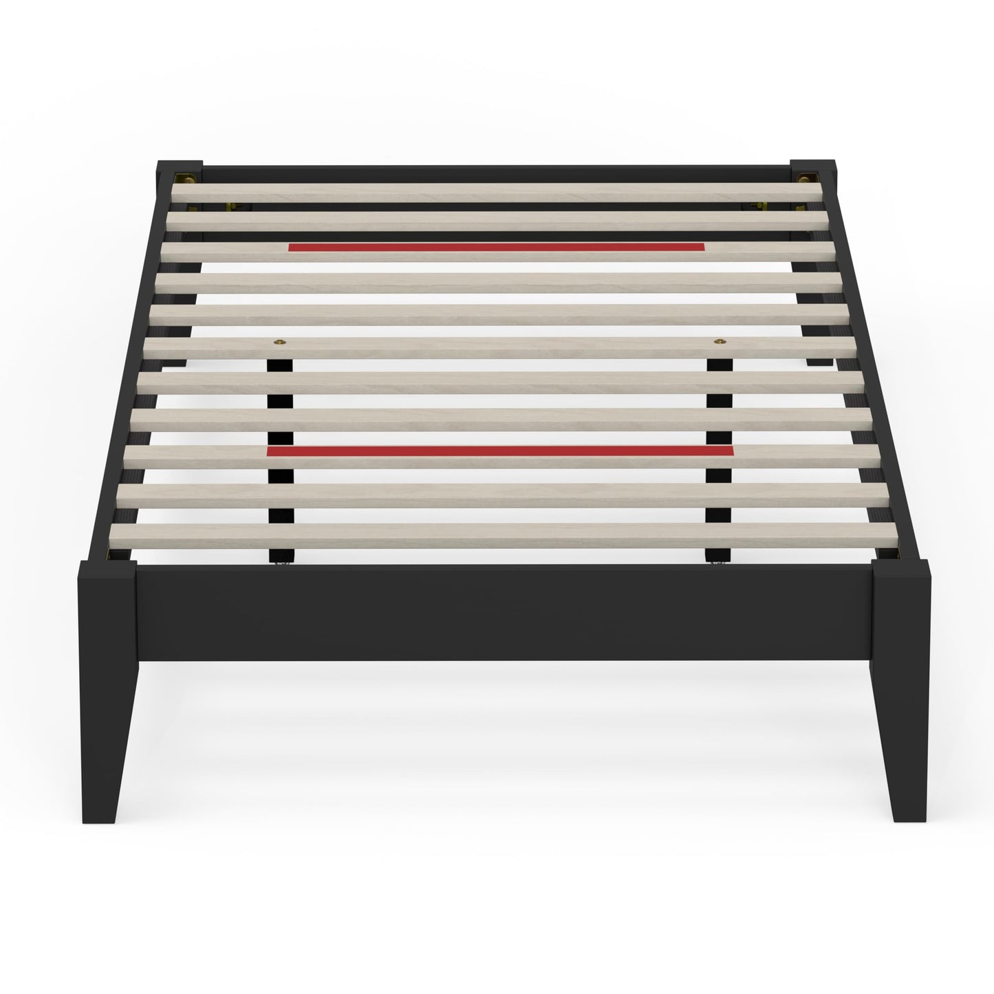 ComfIQ Serene Solid Wood Modern Farmhouse Platform Bed Base without Headboard