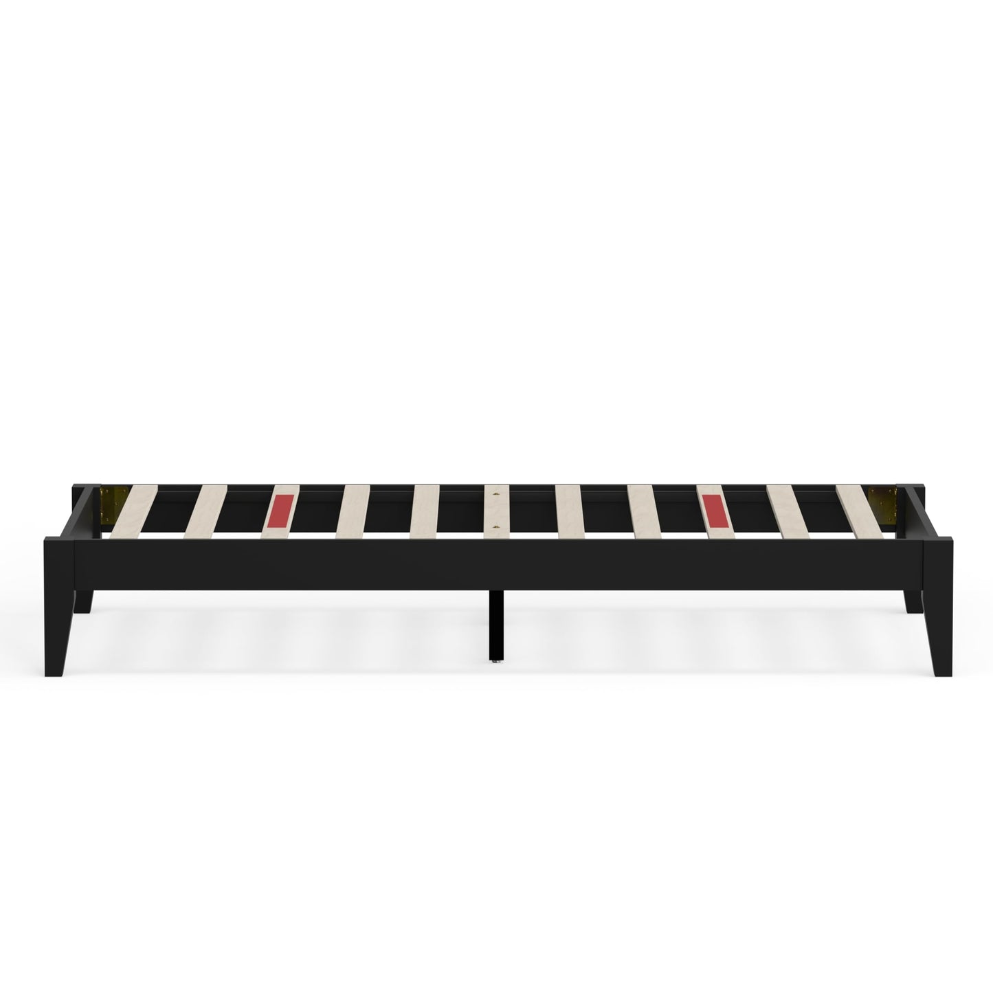 ComfIQ Serene Solid Wood Modern Farmhouse Platform Bed Base without Headboard