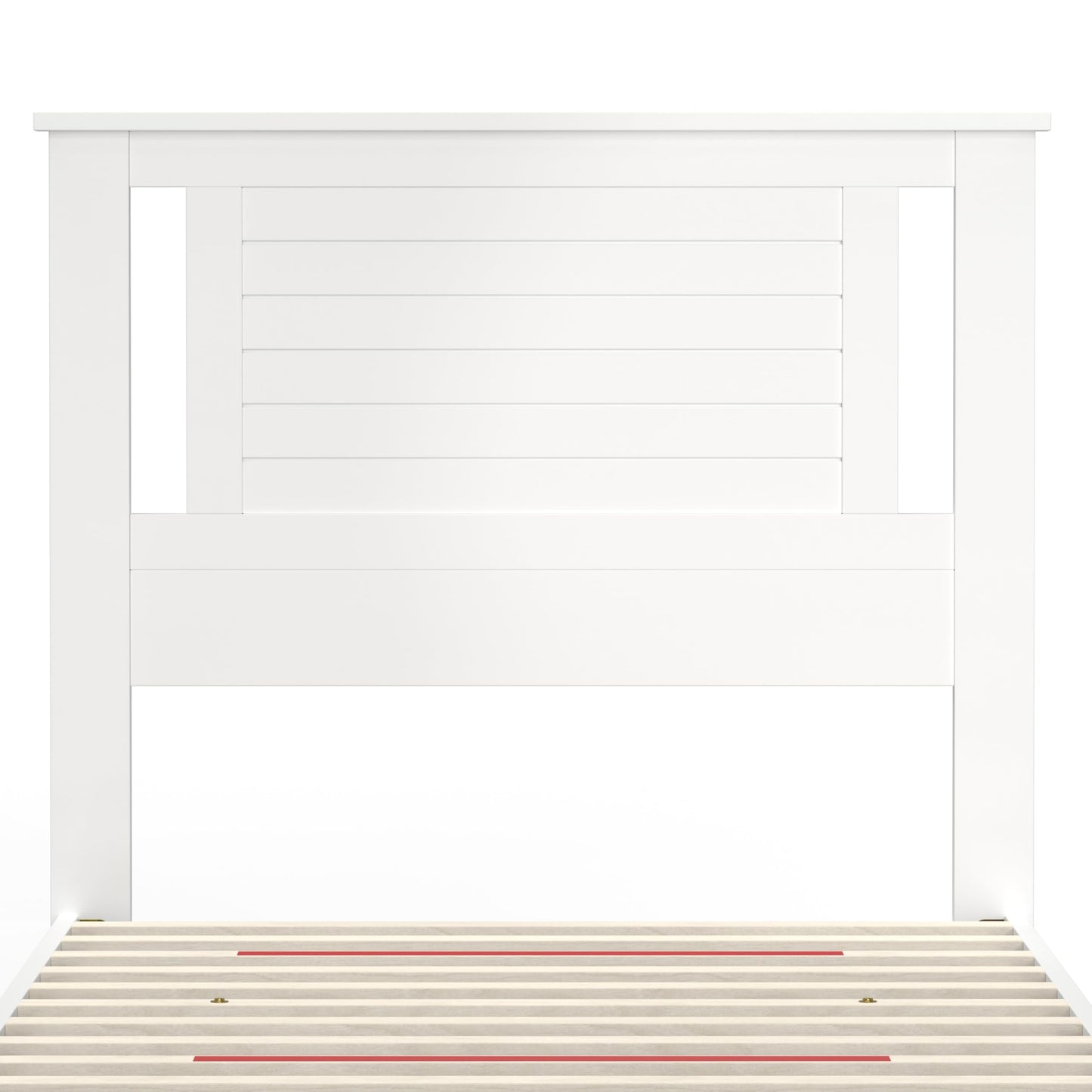 ComfIQ Serene Solid Wood Modern Farmhouse Platform Bed with Horizontal Scoring Headboard