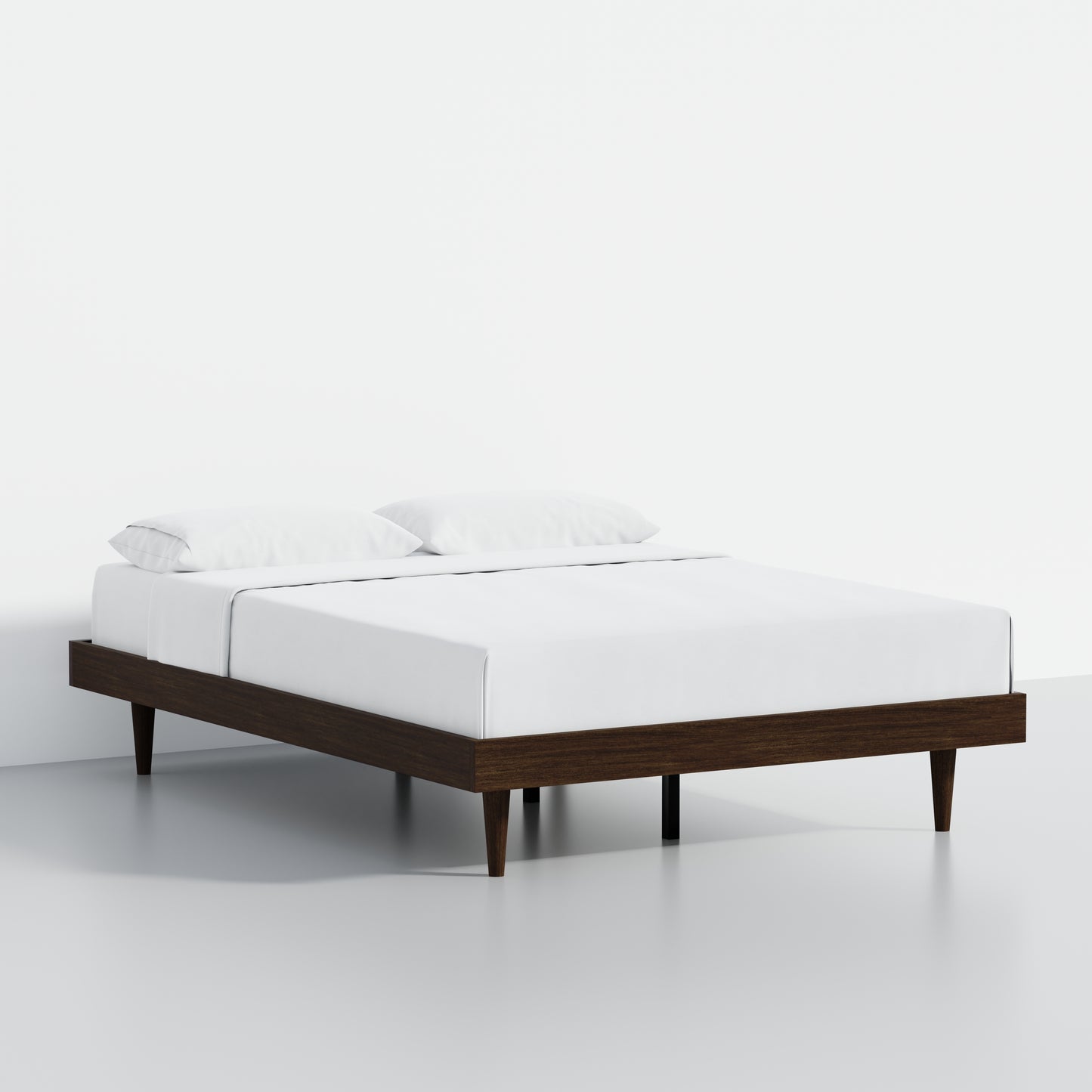 ComfIQ HavenWood Modern Solid Wood Platform Bed with Optional Adjustable Headboard with Cushion