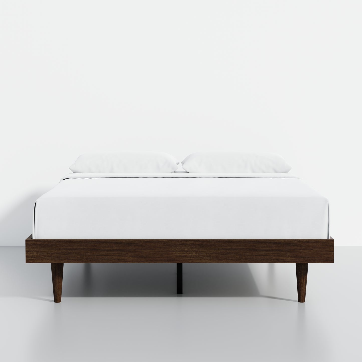 ComfIQ HavenWood Modern Solid Wood Platform Bed with Optional Adjustable Headboard with Cushion