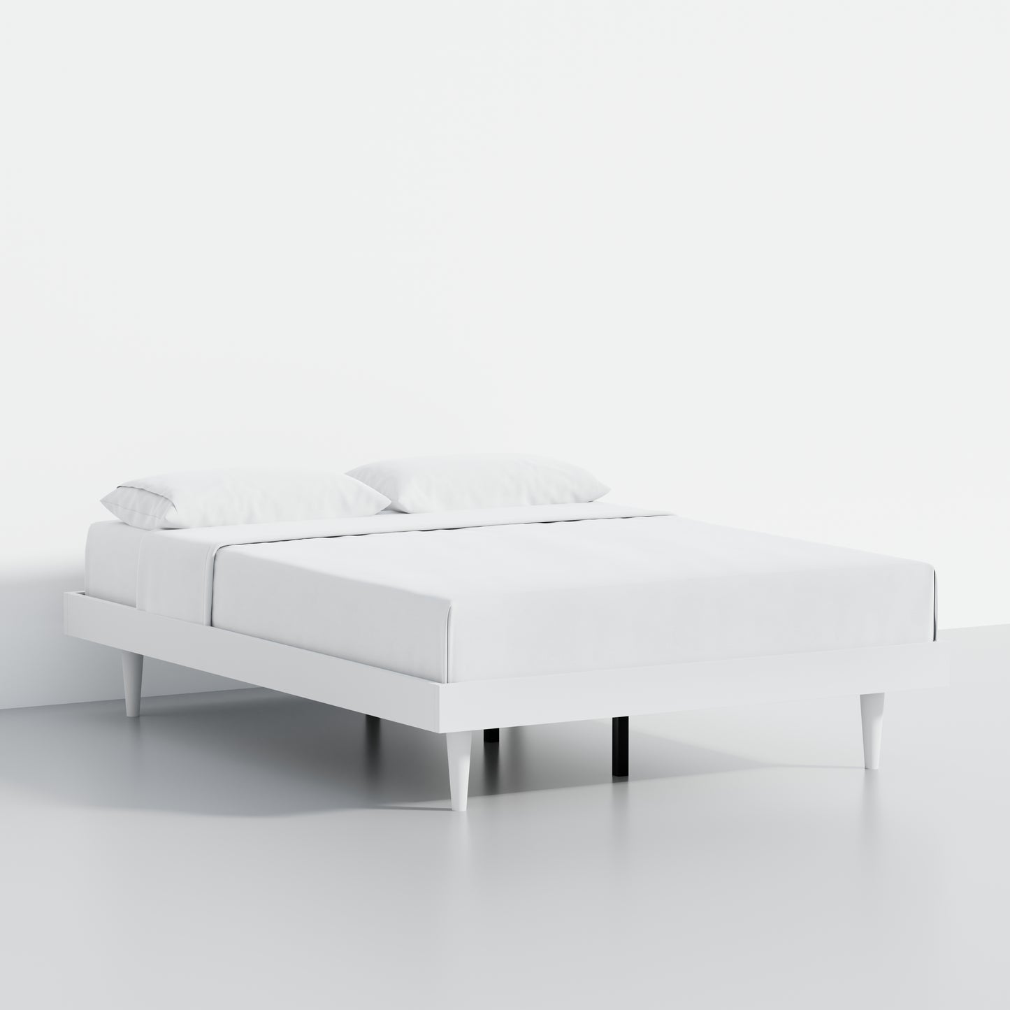 ComfIQ HavenWood Modern Solid Wood Platform Bed with Optional Adjustable Headboard with Cushion