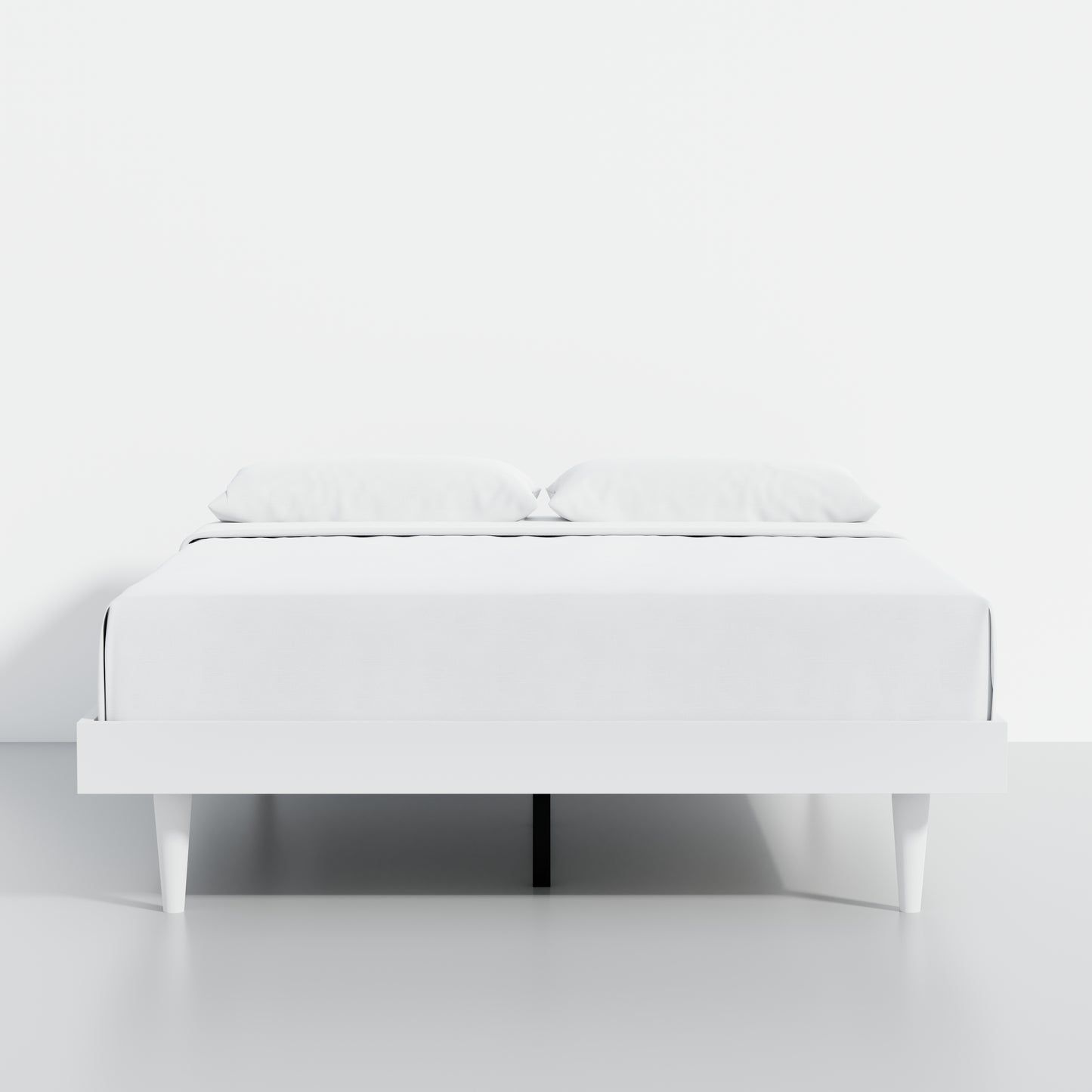 ComfIQ HavenWood Modern Solid Wood Platform Bed with Optional Adjustable Headboard with Cushion