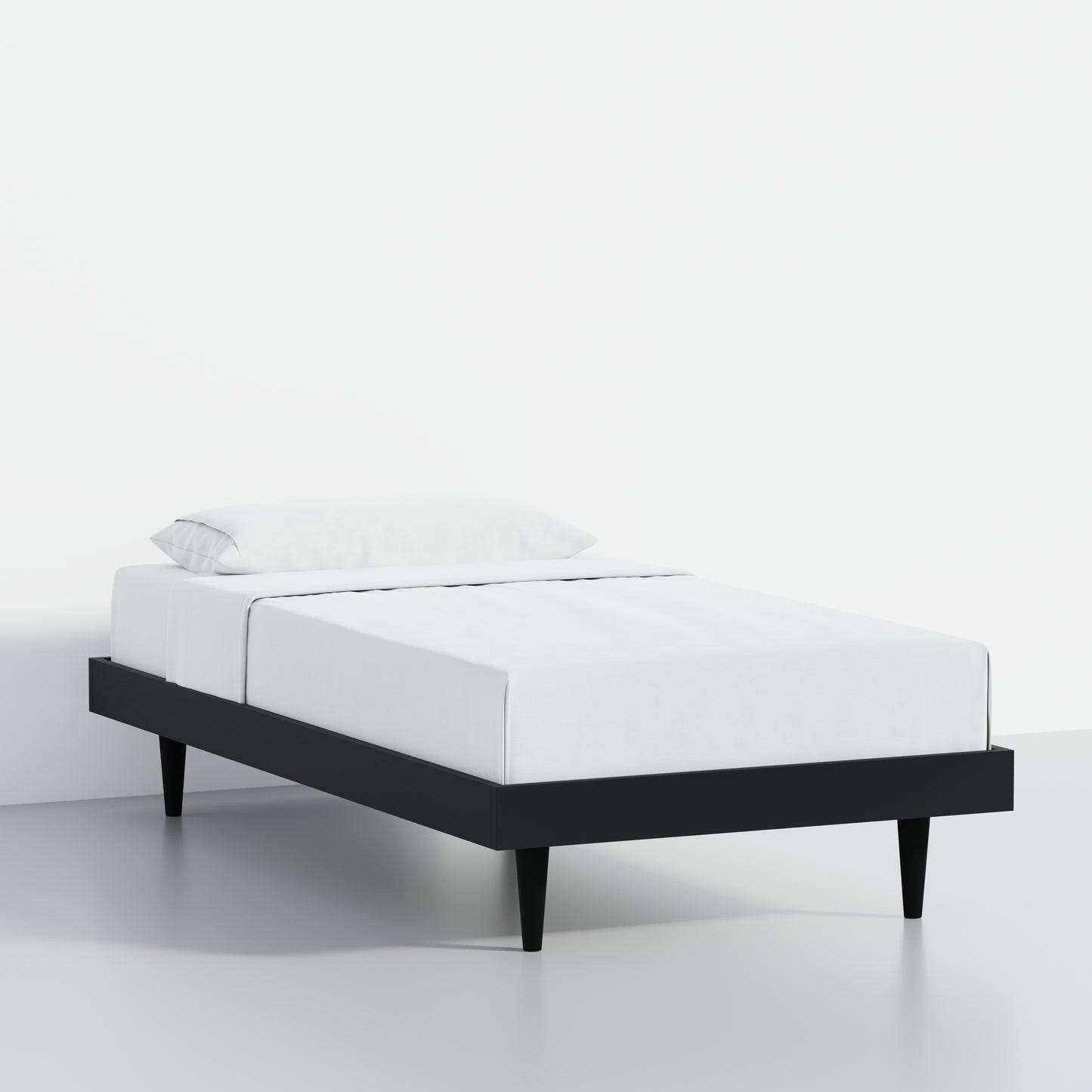 ComfIQ HavenWood Modern Solid Wood Platform Bed with Optional Adjustable Headboard with Cushion