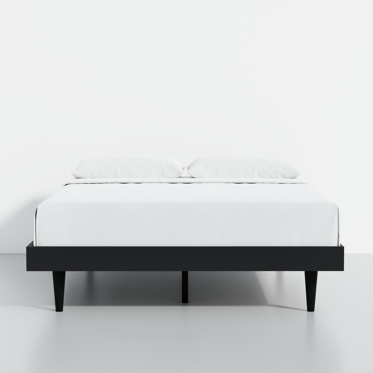 ComfIQ HavenWood Modern Solid Wood Platform Bed with Optional Adjustable Headboard with Cushion