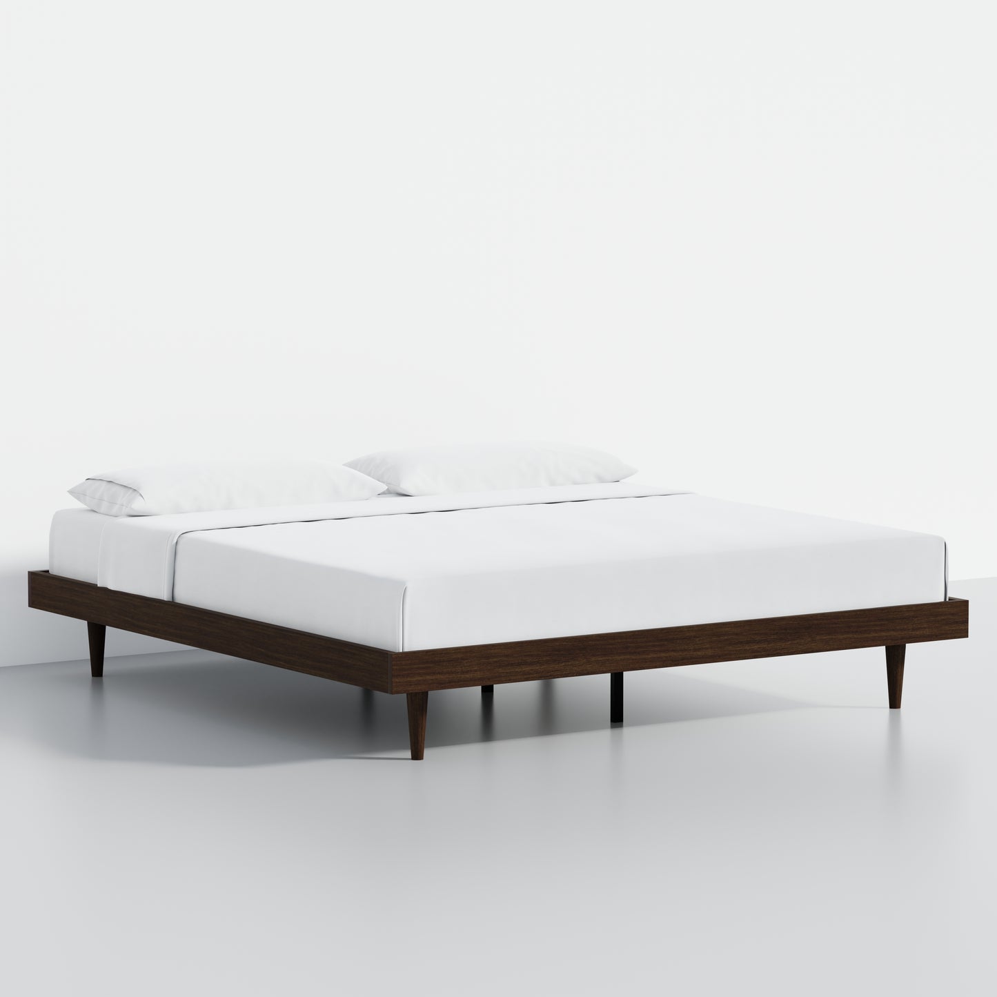 ComfIQ HavenWood Modern Solid Wood Platform Bed with Optional Adjustable Headboard with Cushion