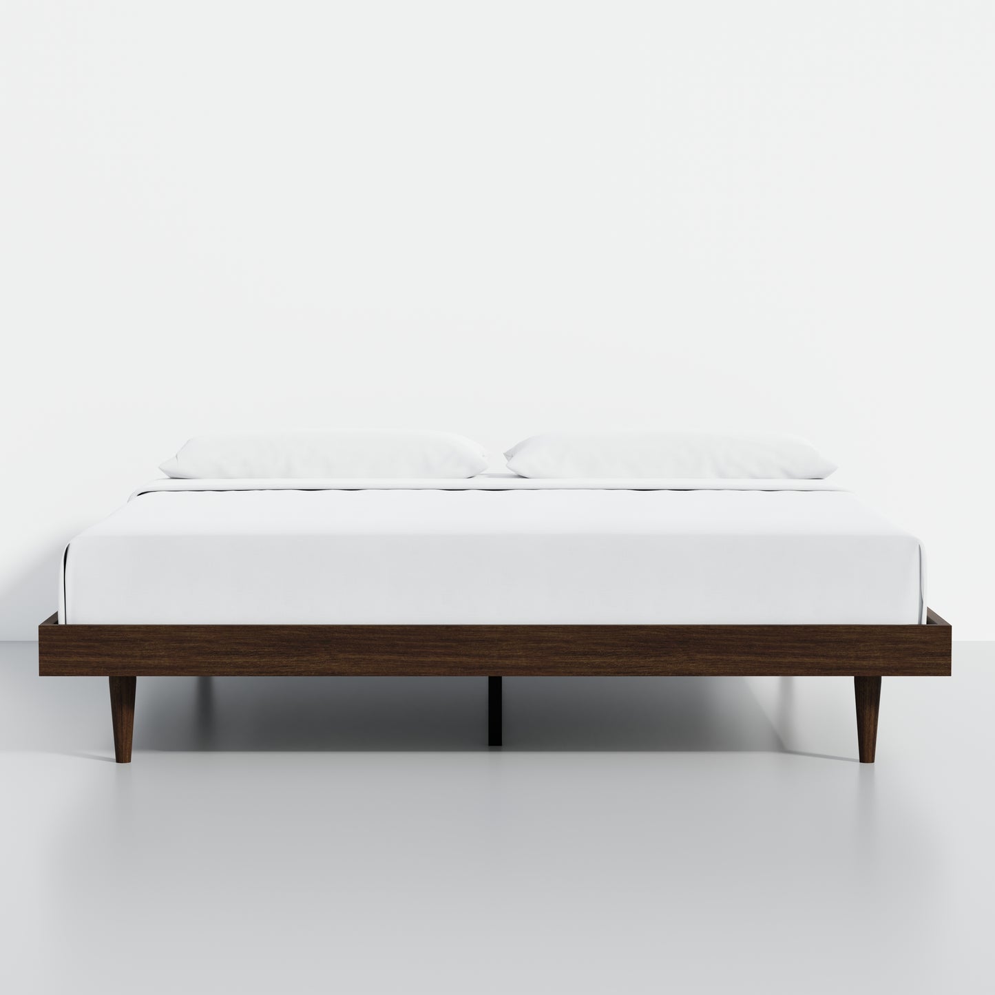 ComfIQ HavenWood Modern Solid Wood Platform Bed with Optional Adjustable Headboard with Cushion