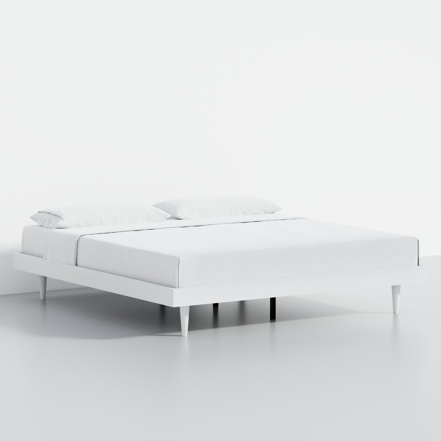 ComfIQ HavenWood Modern Solid Wood Platform Bed with Optional Adjustable Headboard with Cushion