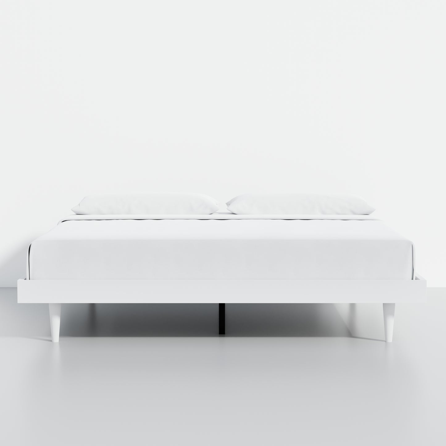 ComfIQ HavenWood Modern Solid Wood Platform Bed with Optional Adjustable Headboard with Cushion