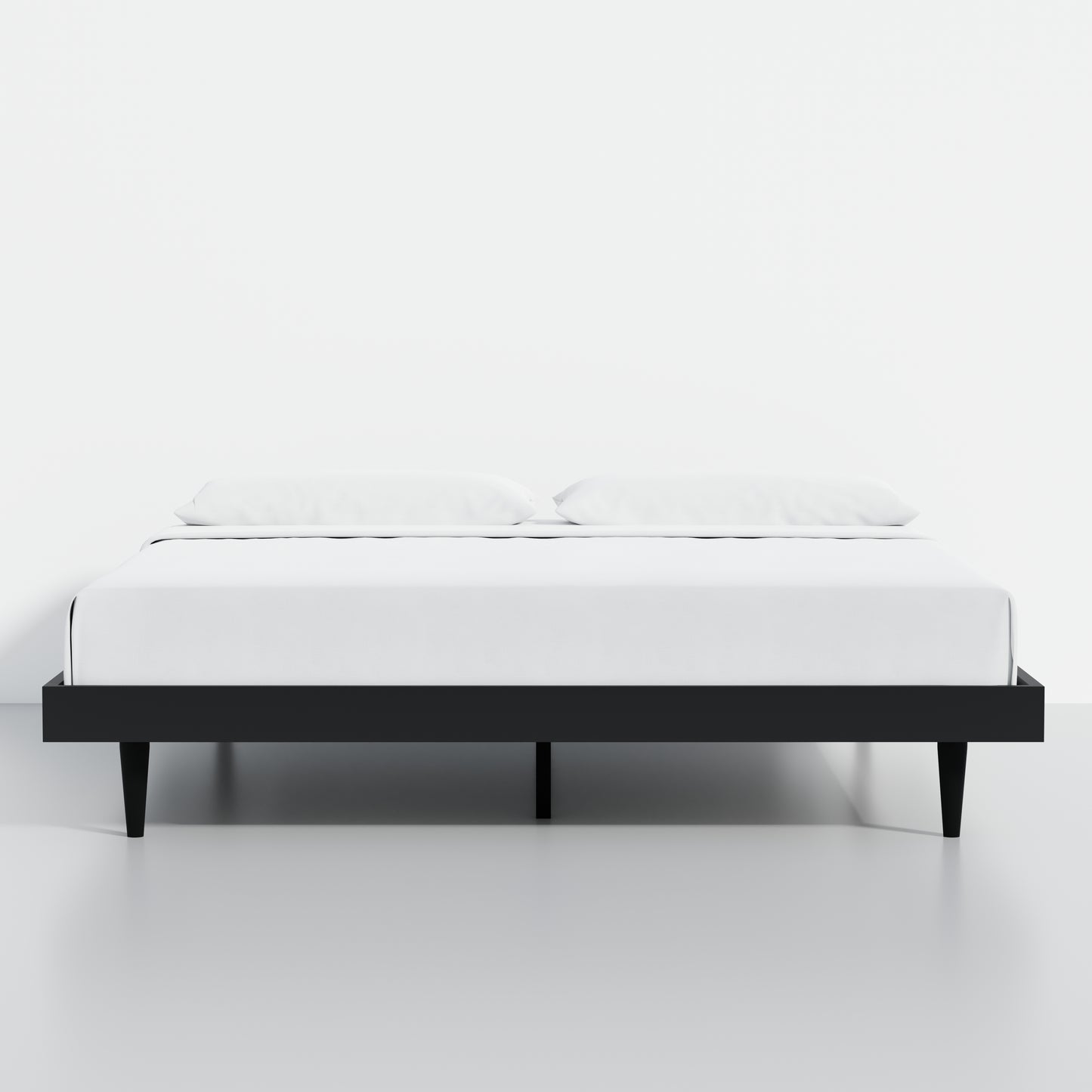 ComfIQ HavenWood Modern Solid Wood Platform Bed with Optional Adjustable Headboard with Cushion