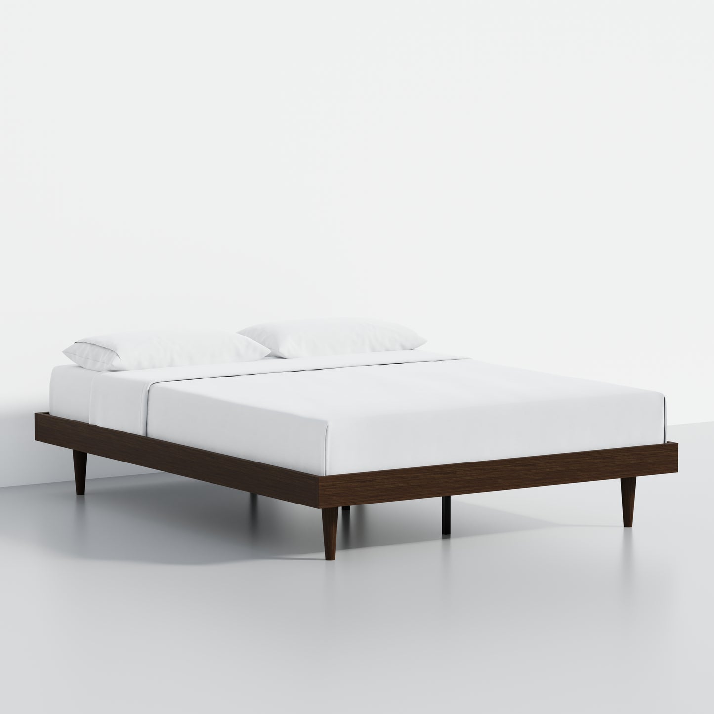 ComfIQ HavenWood Modern Solid Wood Platform Bed with Optional Adjustable Headboard with Cushion