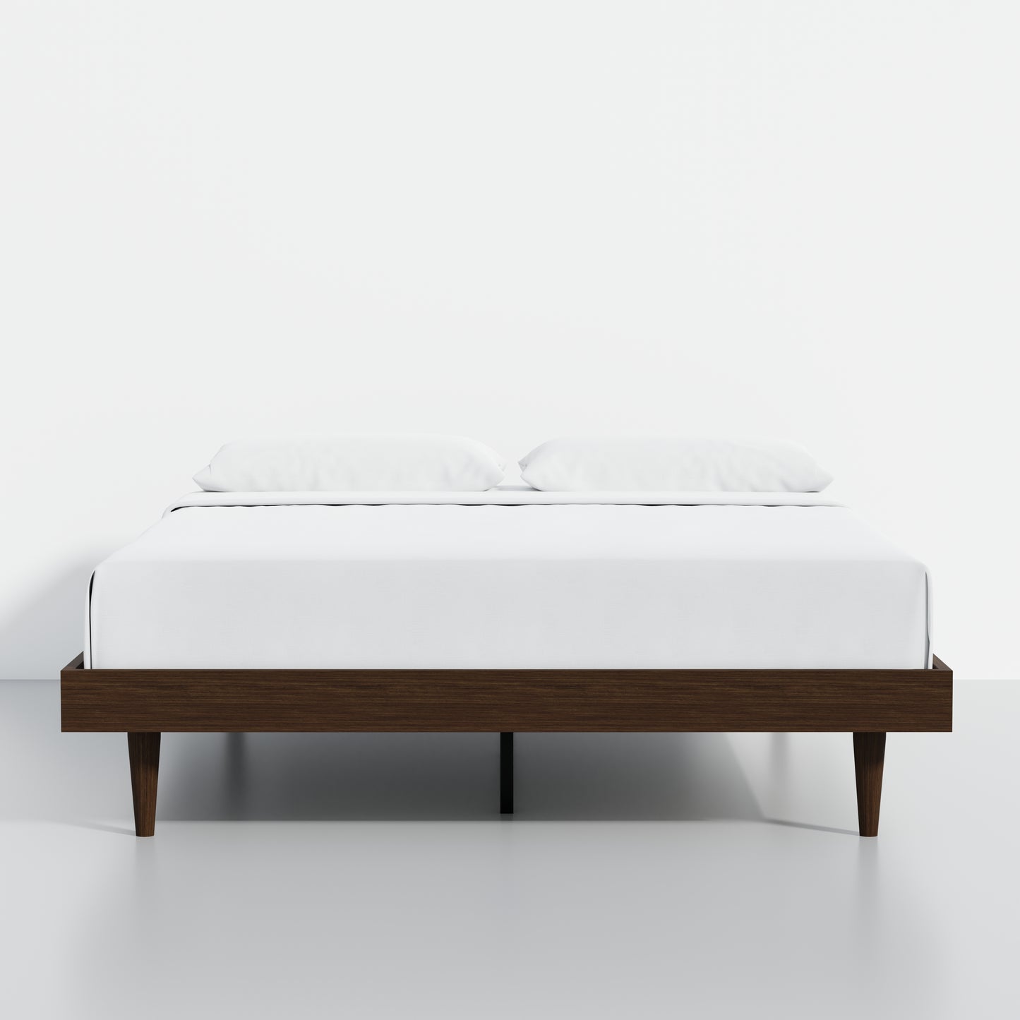 ComfIQ HavenWood Modern Solid Wood Platform Bed with Optional Adjustable Headboard with Cushion