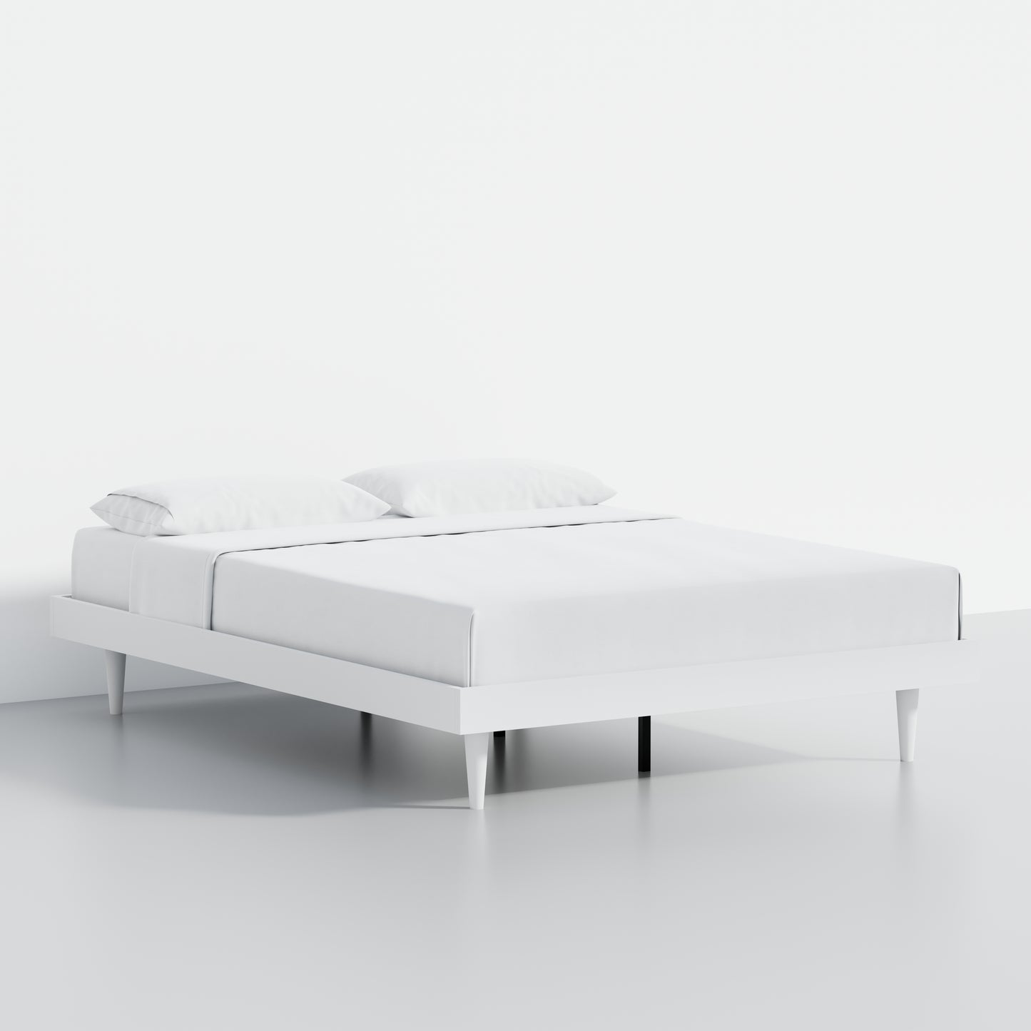 ComfIQ HavenWood Modern Solid Wood Platform Bed with Optional Adjustable Headboard with Cushion