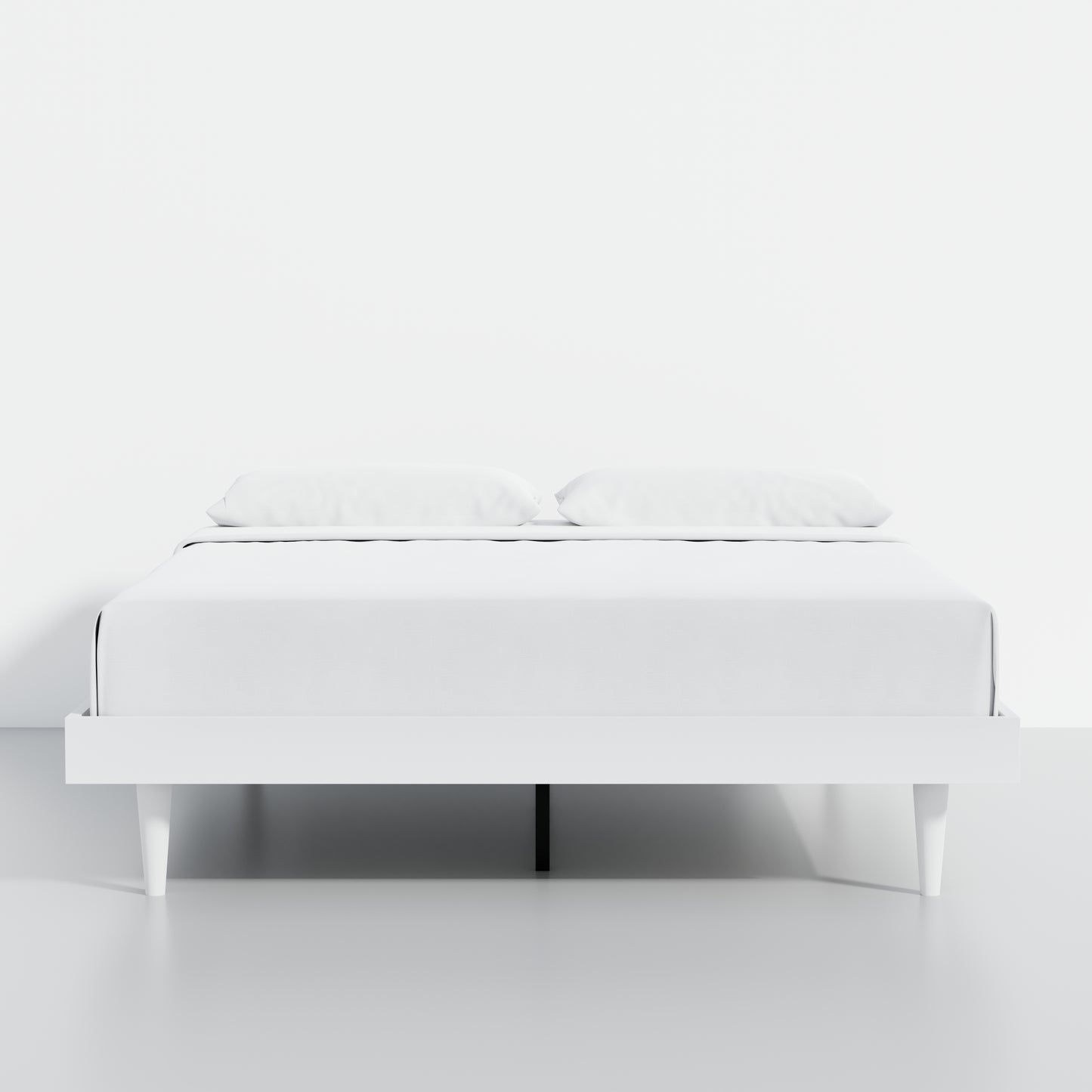ComfIQ HavenWood Modern Solid Wood Platform Bed with Optional Adjustable Headboard with Cushion