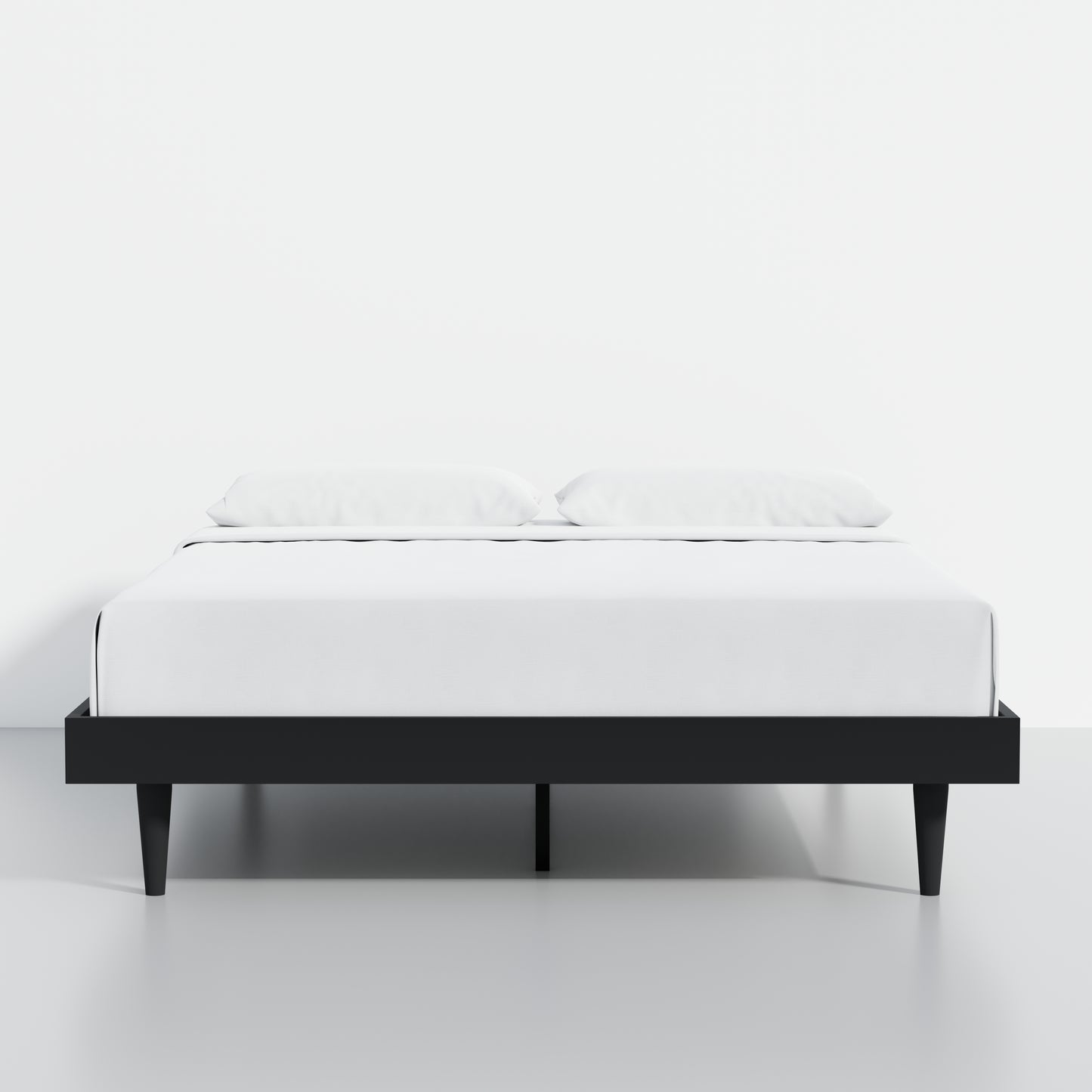 ComfIQ HavenWood Modern Solid Wood Platform Bed with Optional Adjustable Headboard with Cushion
