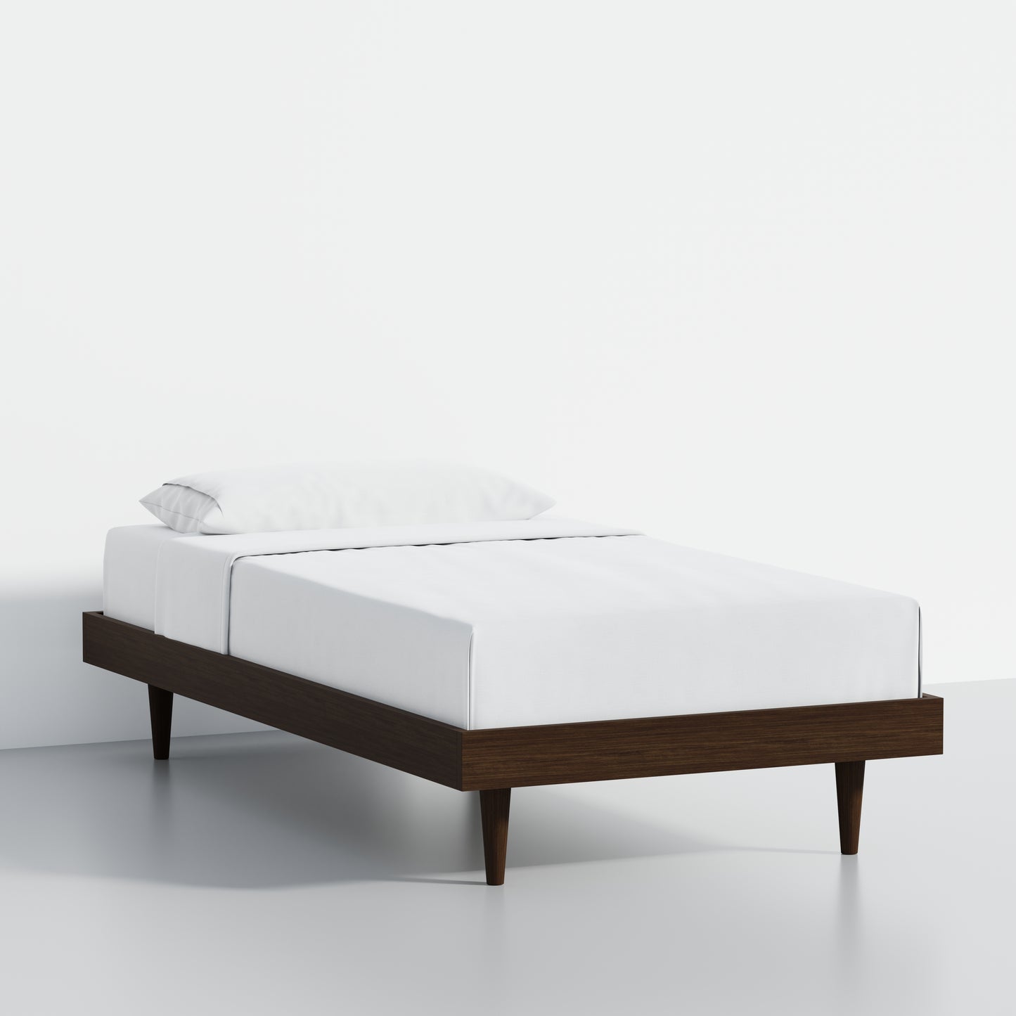 ComfIQ HavenWood Modern Solid Wood Platform Bed with Optional Adjustable Headboard with Cushion