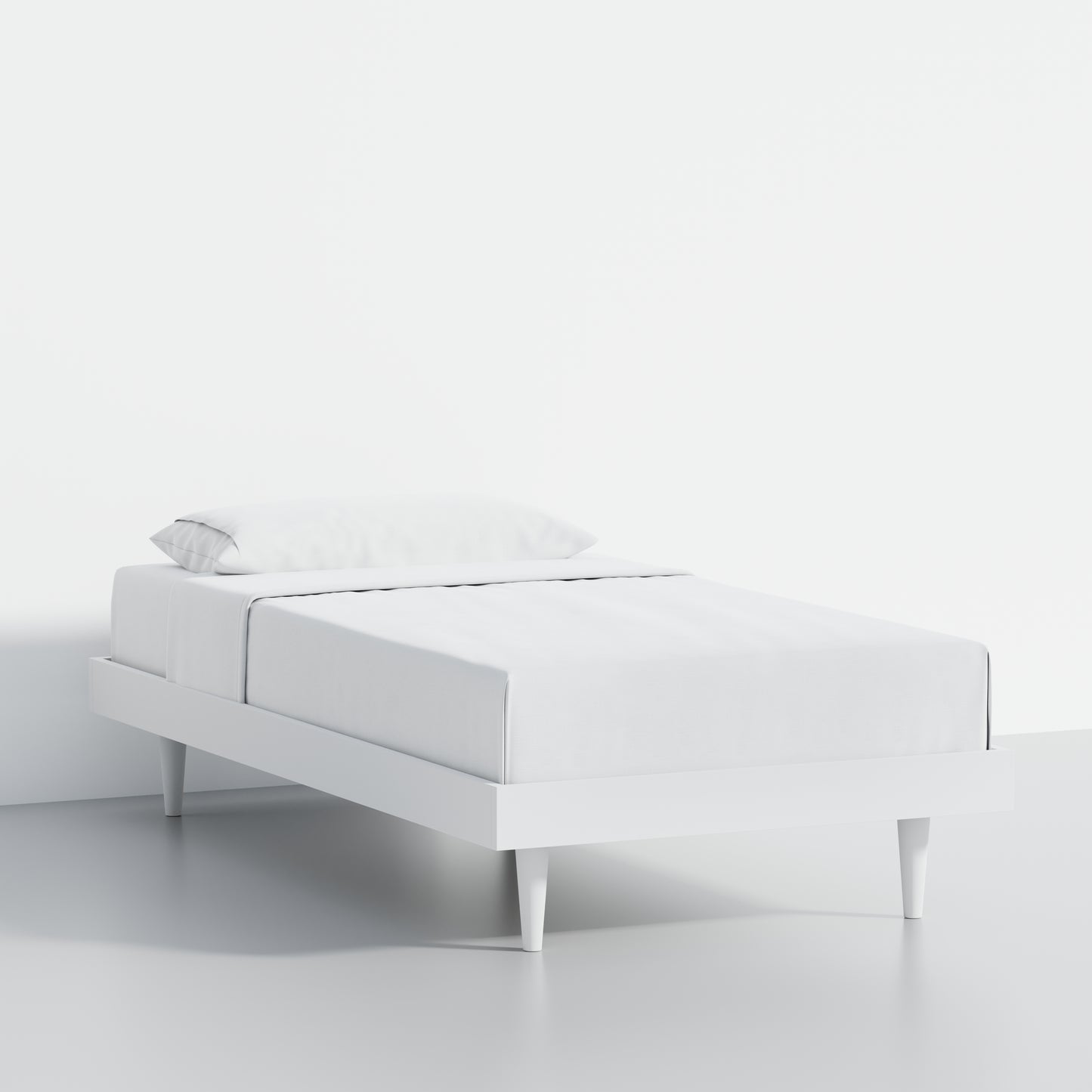 ComfIQ HavenWood Modern Solid Wood Platform Bed with Optional Adjustable Headboard with Cushion