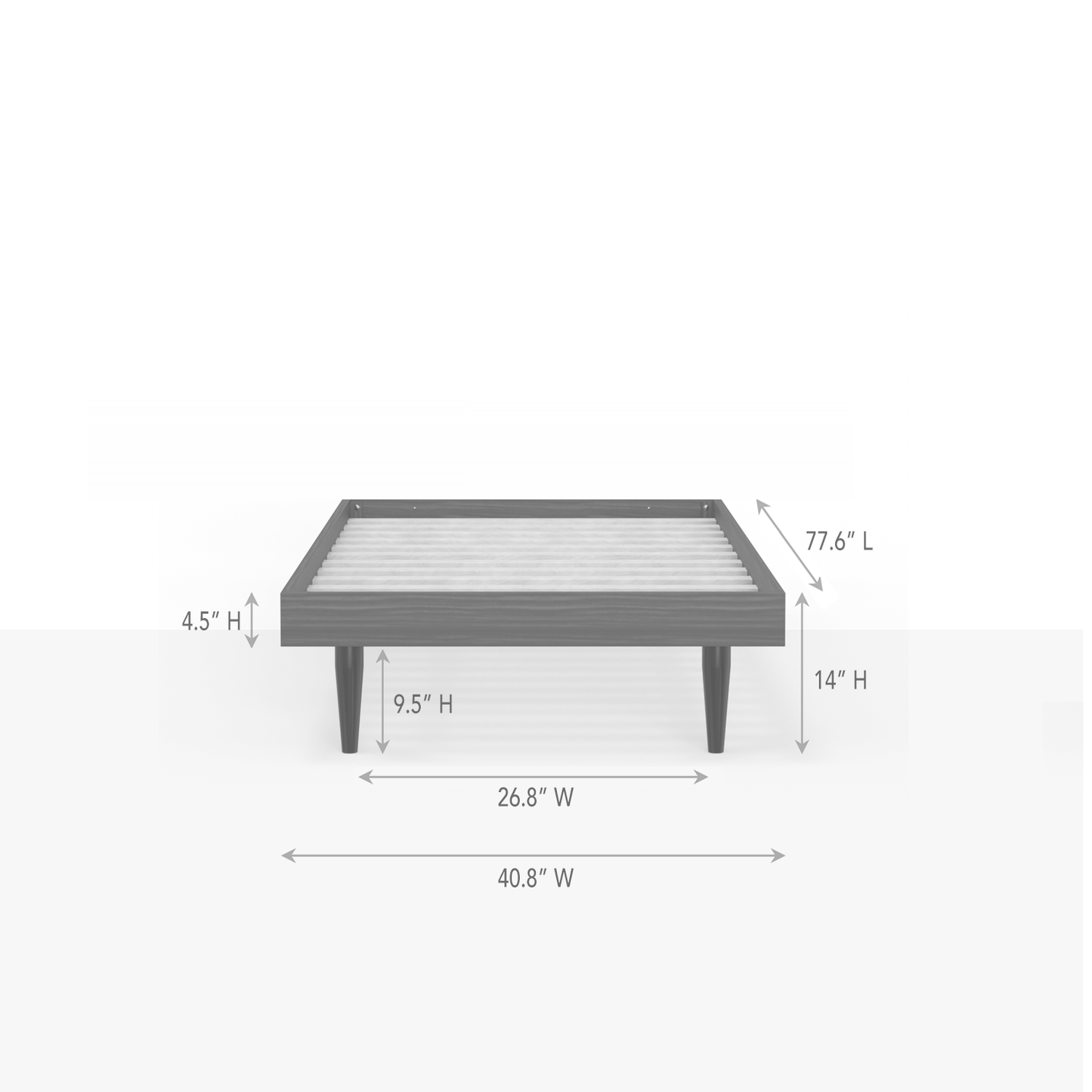 ComfIQ HavenWood Modern Solid Wood Platform Bed with Optional Adjustable Headboard with Cushion