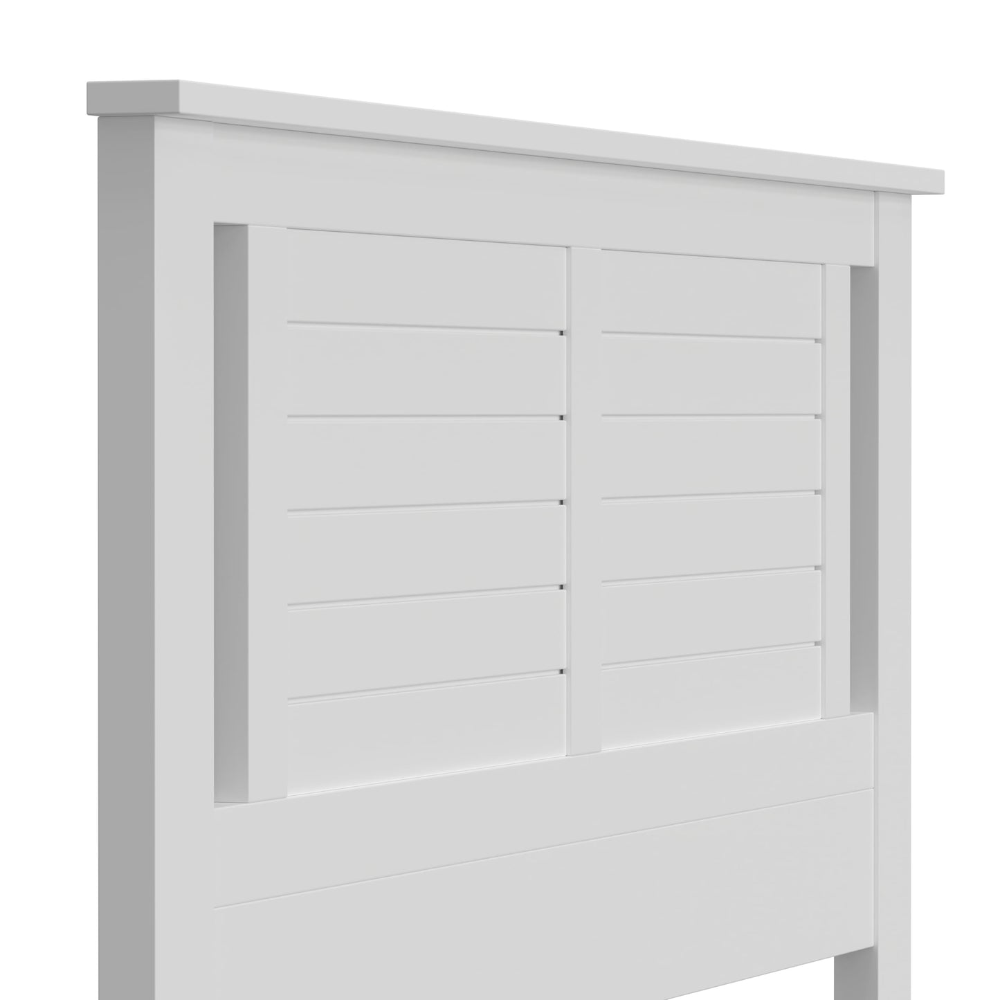 ComfIQ Serene Solid Wood Modern Farmhouse Panel Headboard with Horizontal Scoring