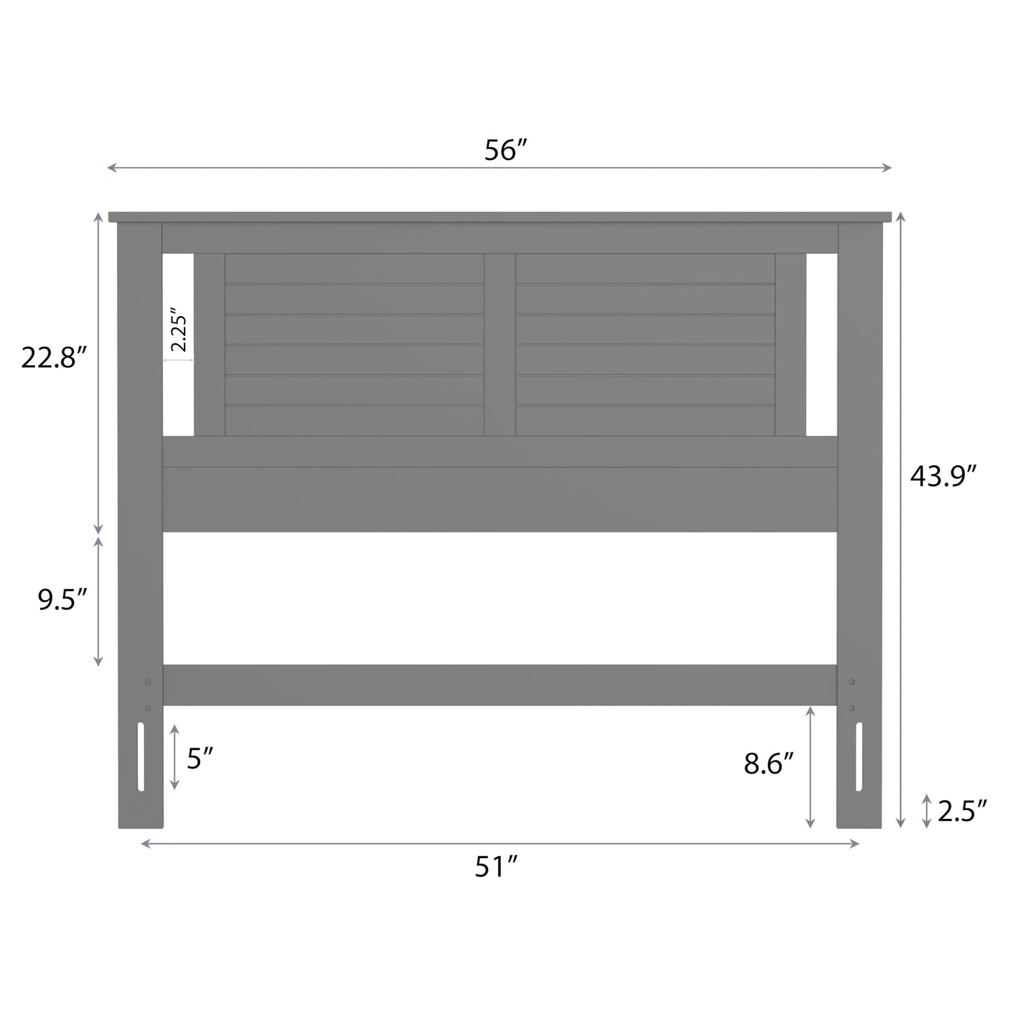 ComfIQ Serene Solid Wood Modern Farmhouse Panel Headboard with Horizontal Scoring