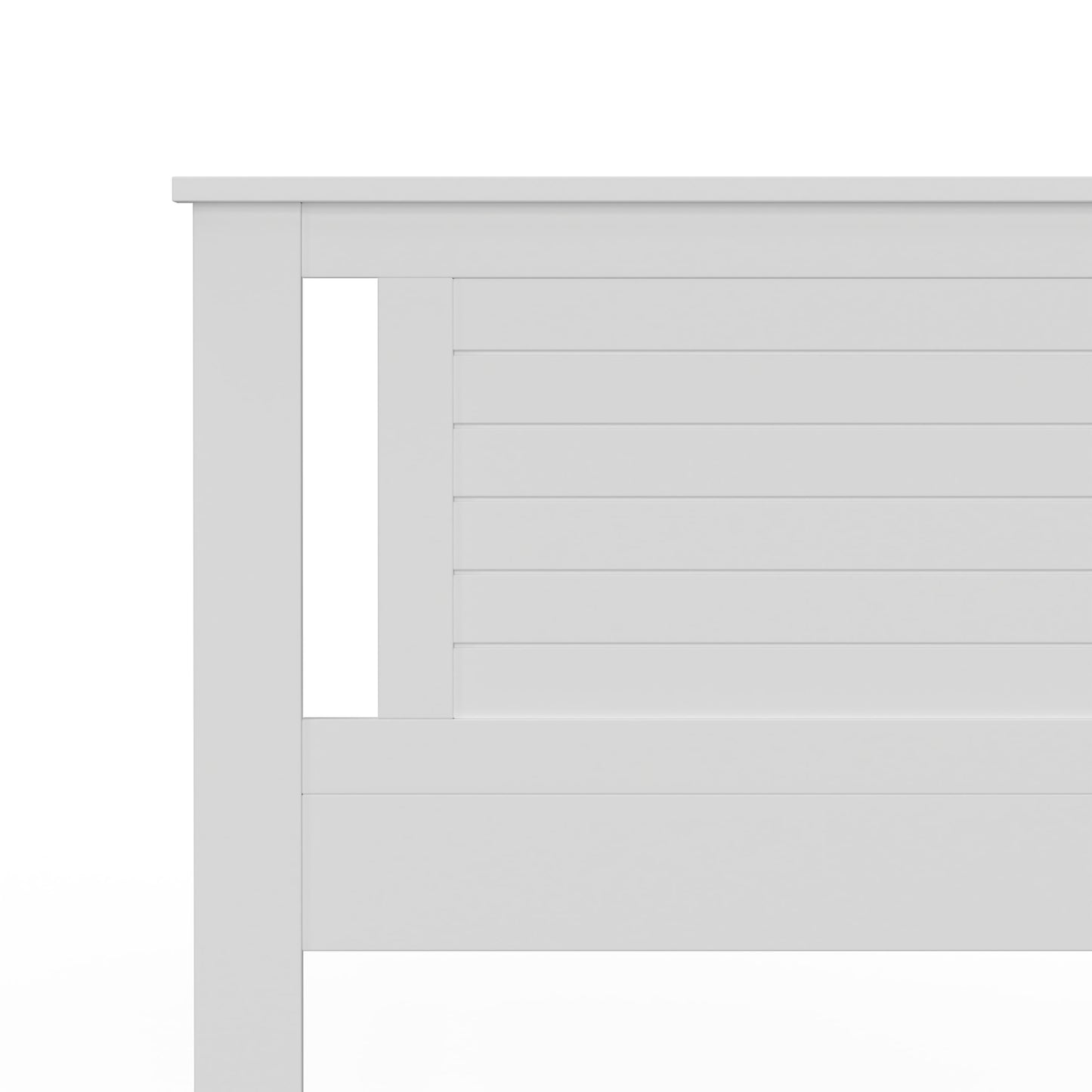 ComfIQ Serene Solid Wood Modern Farmhouse Panel Headboard with Horizontal Scoring