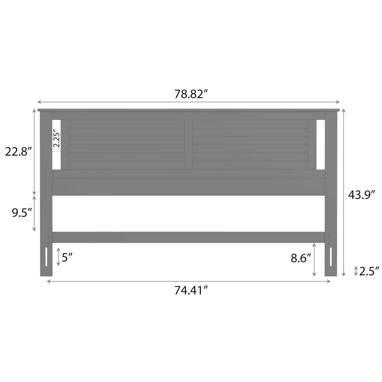 ComfIQ Serene Solid Wood Modern Farmhouse Panel Headboard with Horizontal Scoring
