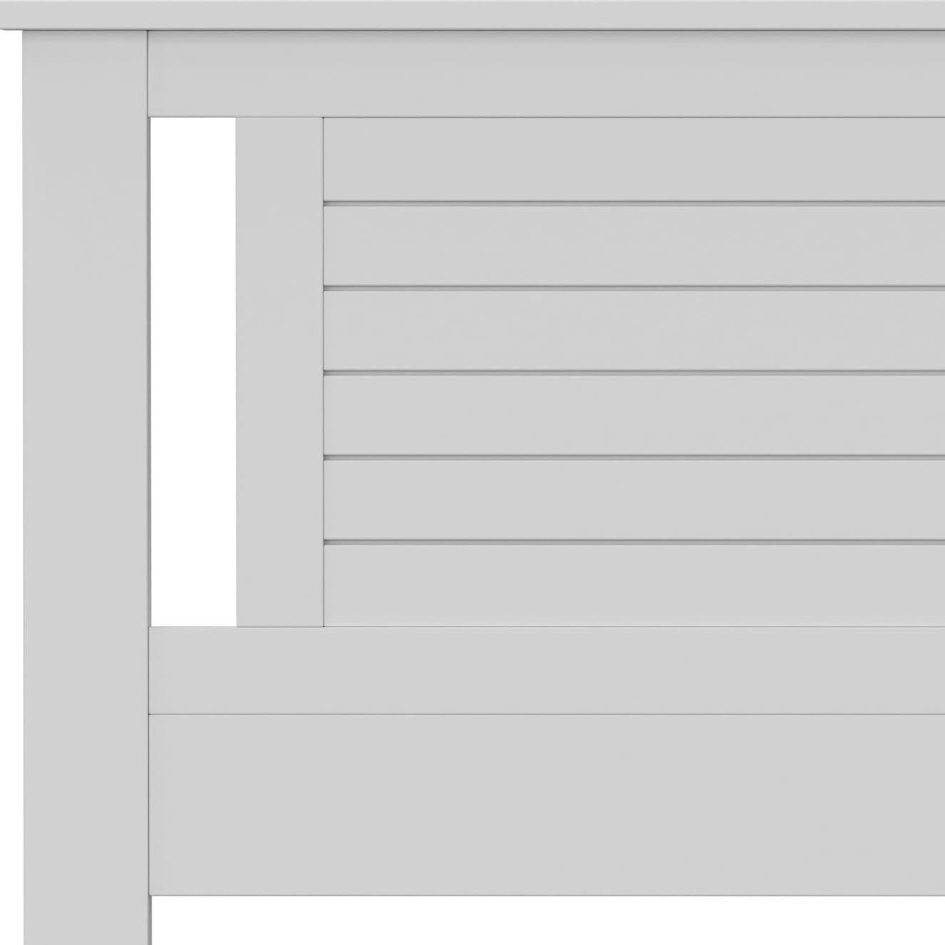 ComfIQ Serene Solid Wood Modern Farmhouse Panel Headboard with Horizontal Scoring