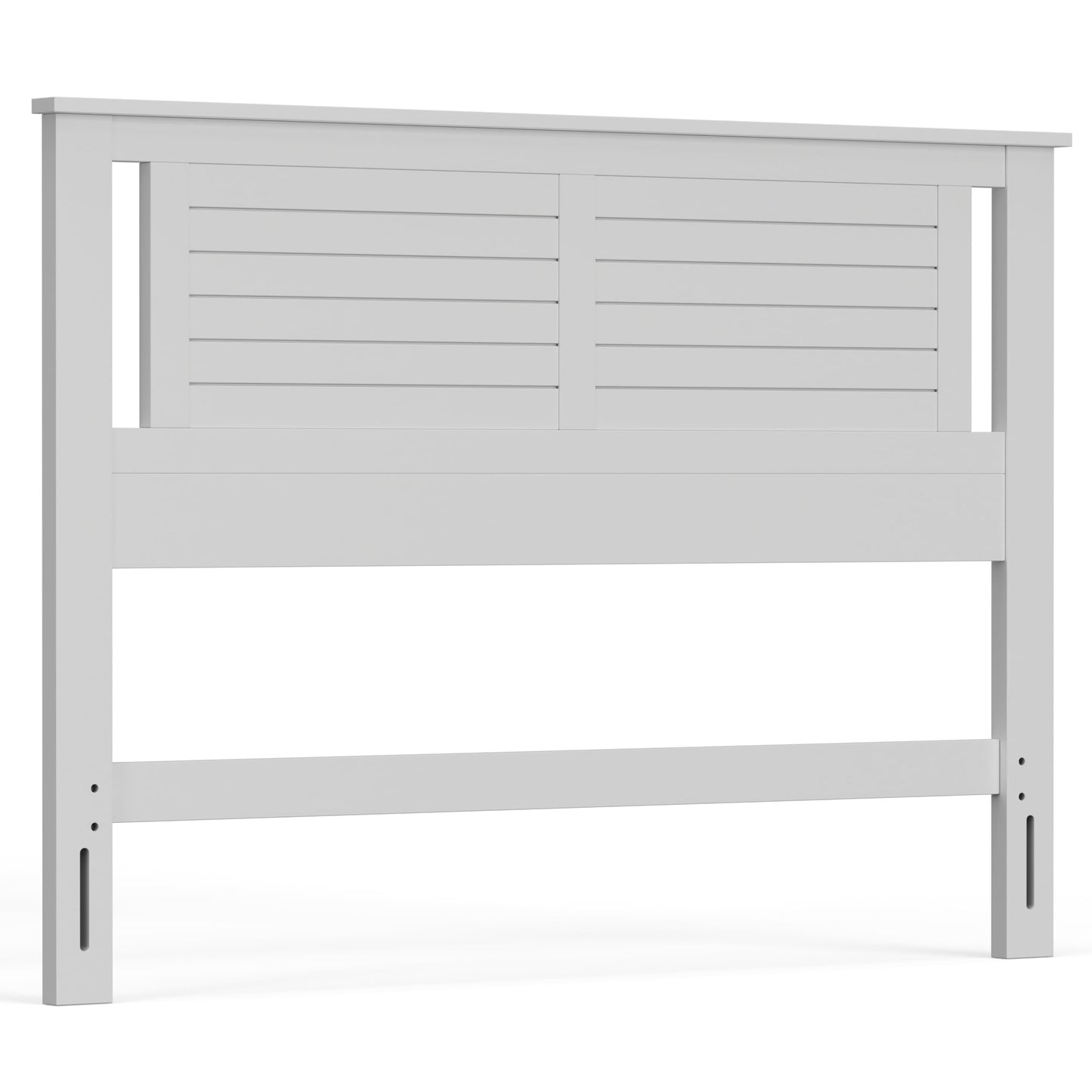 ComfIQ Serene Solid Wood Modern Farmhouse Panel Headboard with Horizontal Scoring