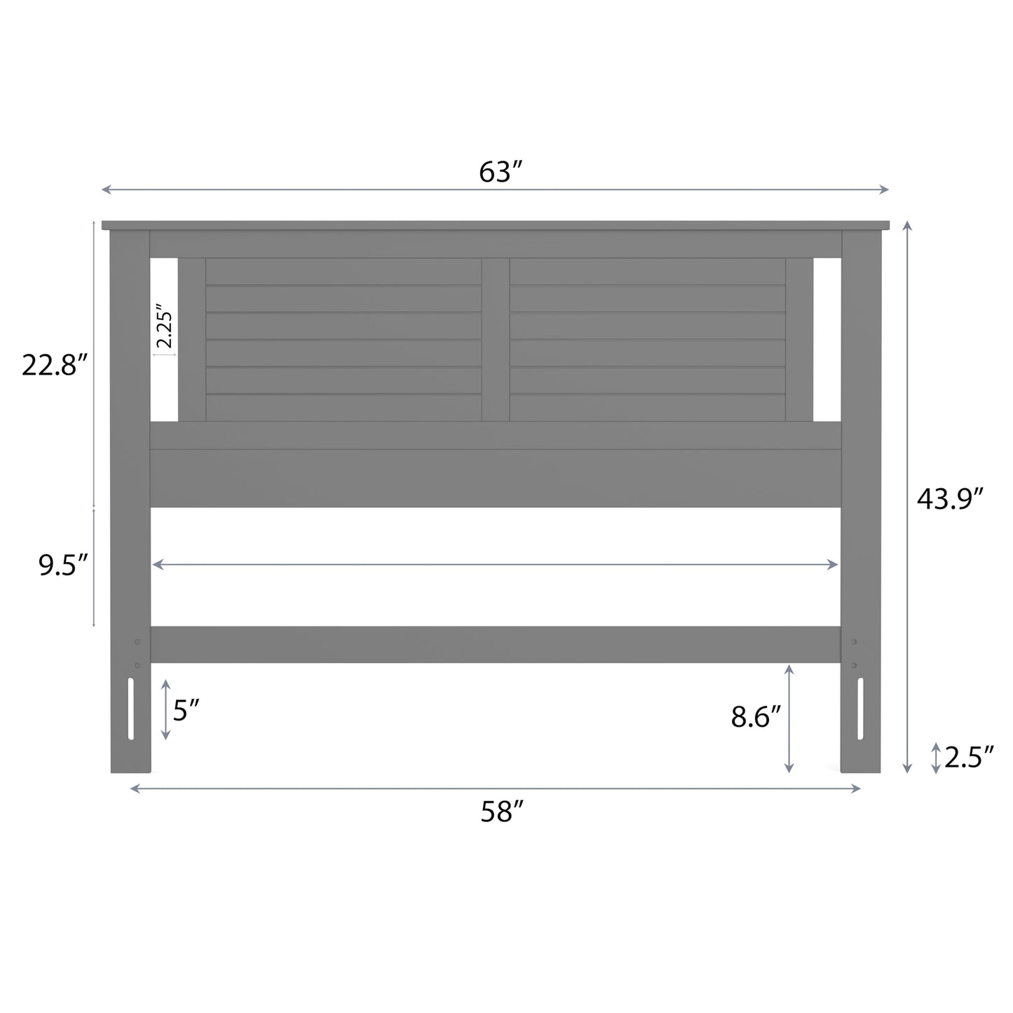 ComfIQ Serene Solid Wood Modern Farmhouse Panel Headboard with Horizontal Scoring