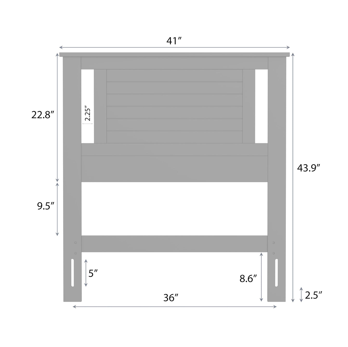 ComfIQ Serene Solid Wood Modern Farmhouse Panel Headboard with Horizontal Scoring