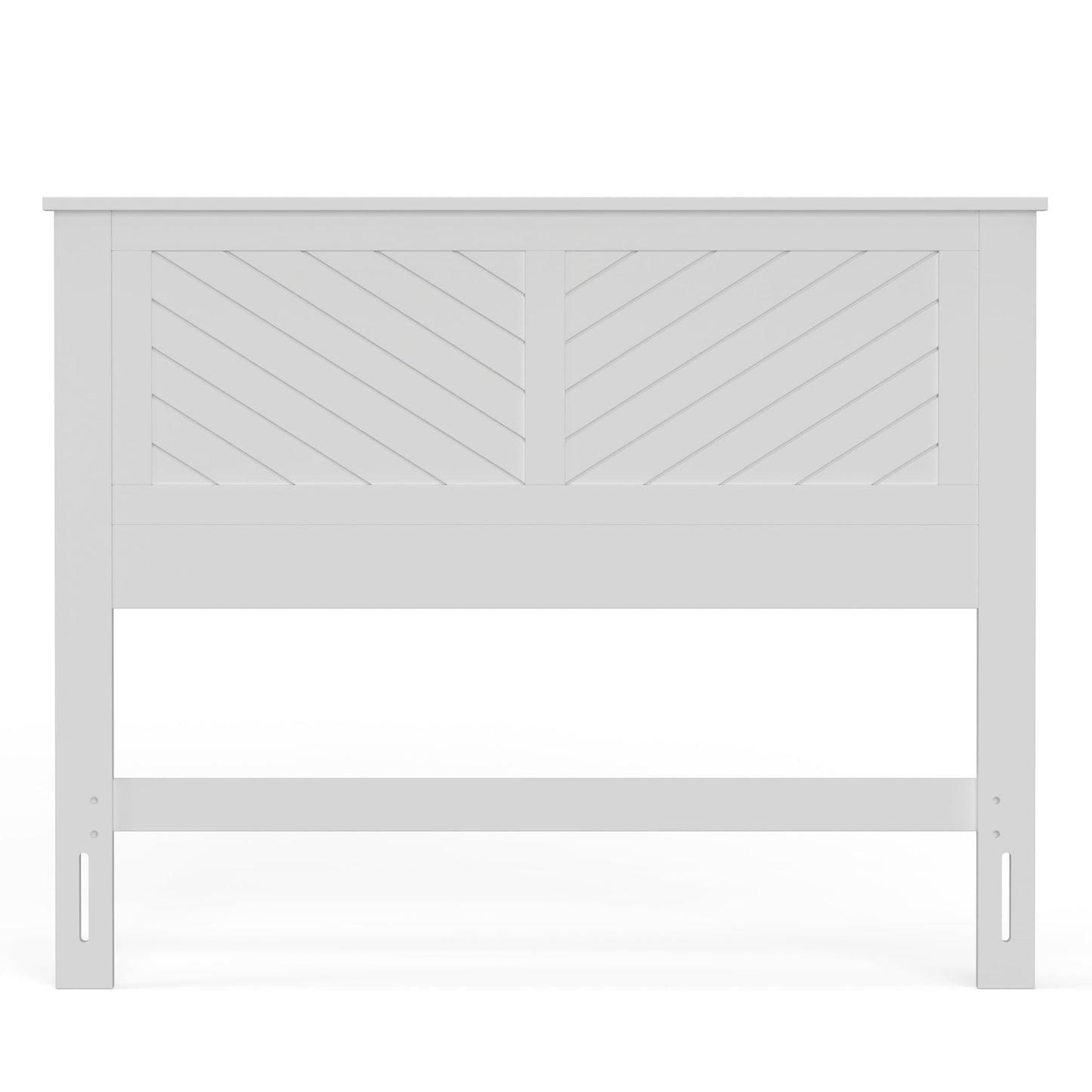 ComfIQ Serene Solid Wood Modern Farmhouse Panel Headboard with Chevron Scoring