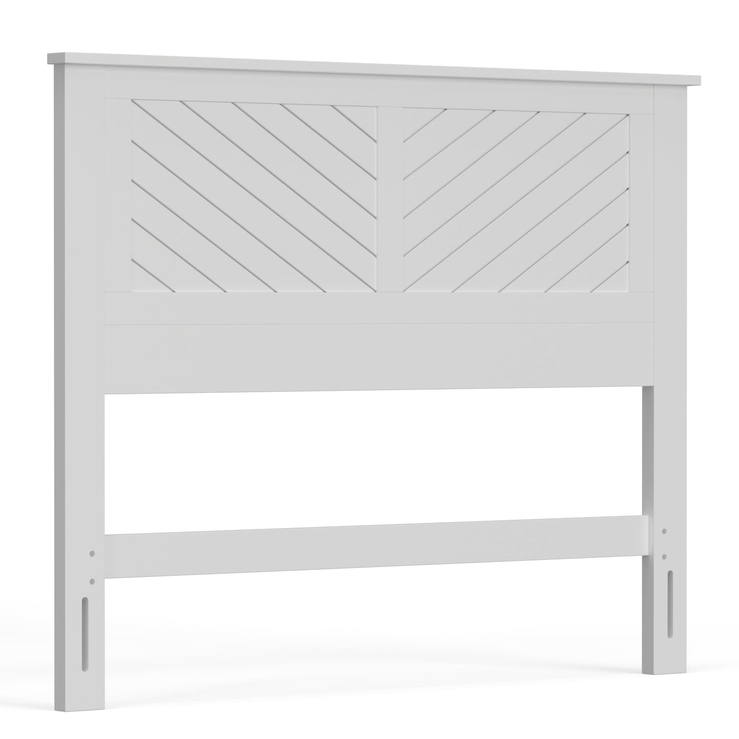 ComfIQ Serene Solid Wood Modern Farmhouse Panel Headboard with Chevron Scoring
