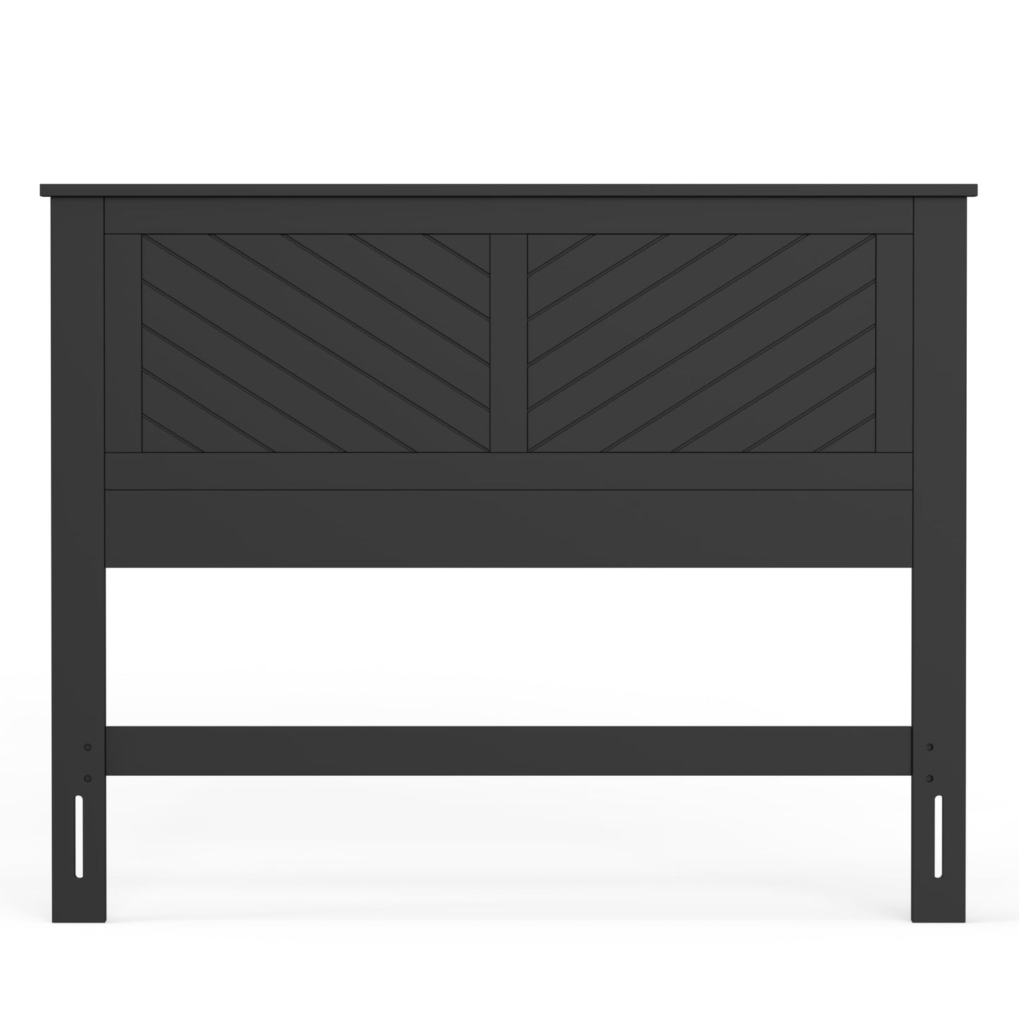 ComfIQ Serene Solid Wood Modern Farmhouse Panel Headboard with Chevron Scoring