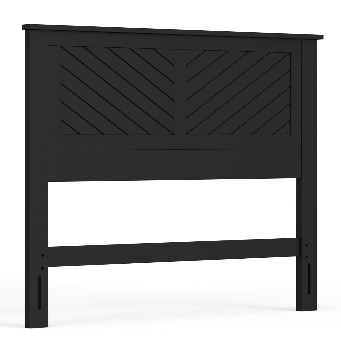 ComfIQ Serene Solid Wood Modern Farmhouse Panel Headboard with Chevron Scoring