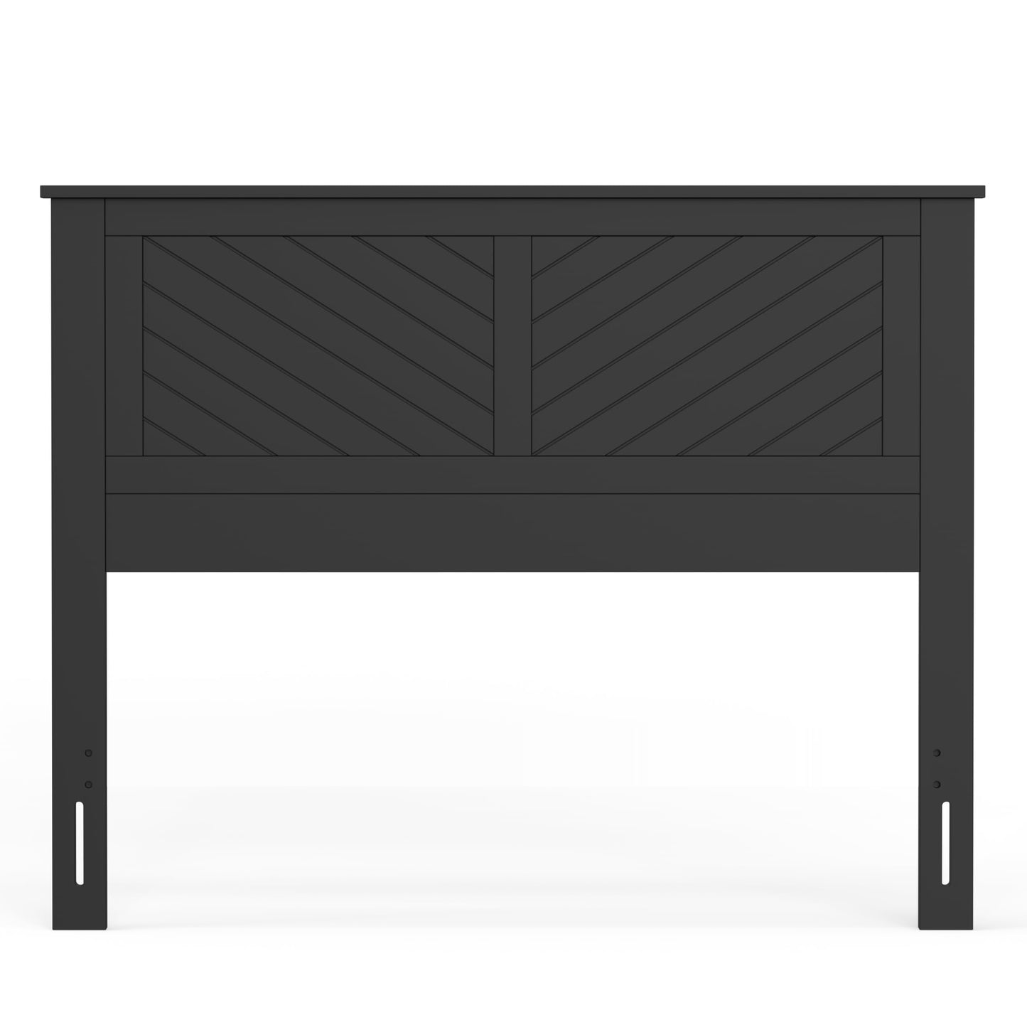 ComfIQ Serene Solid Wood Modern Farmhouse Panel Headboard with Chevron Scoring