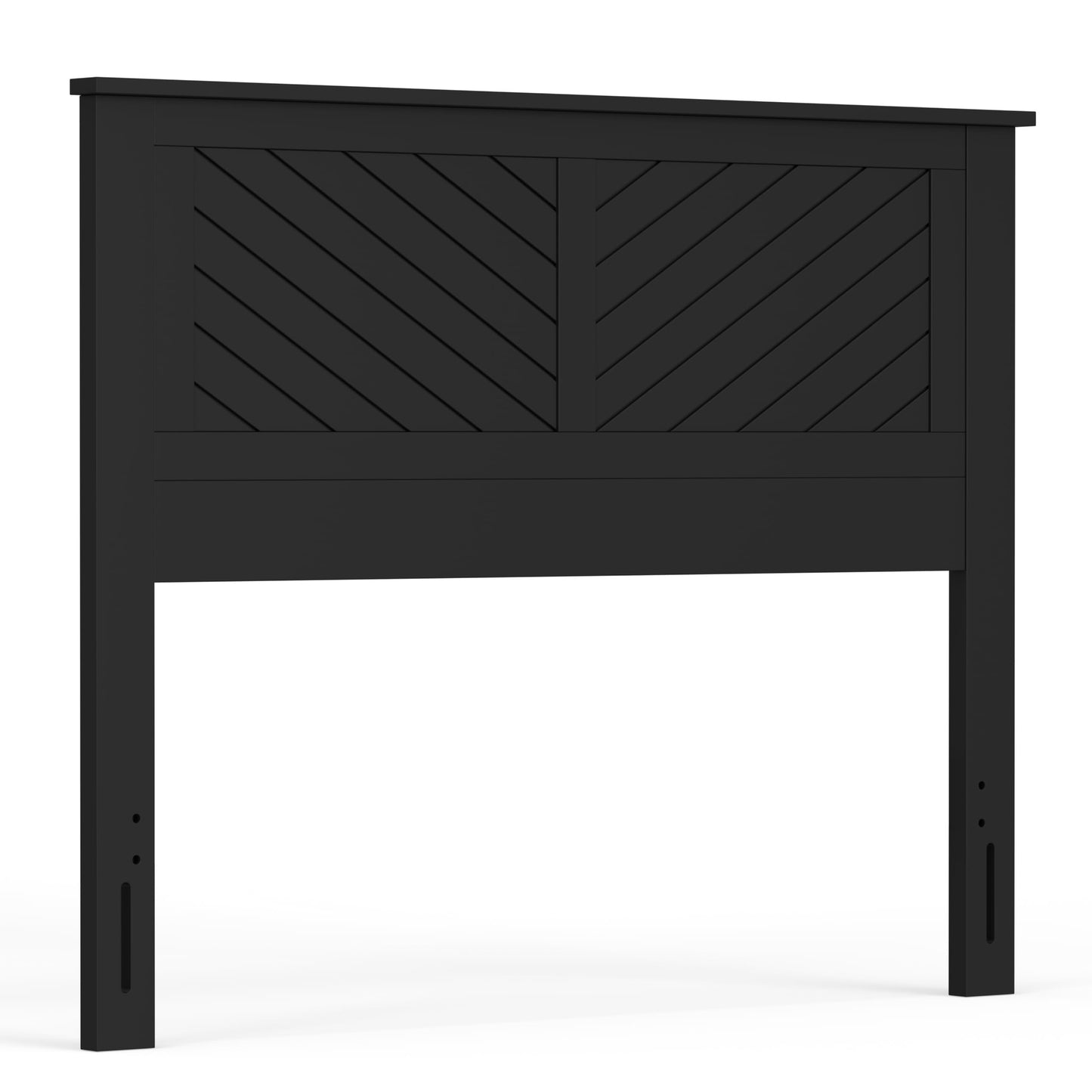 ComfIQ Serene Solid Wood Modern Farmhouse Panel Headboard with Chevron Scoring