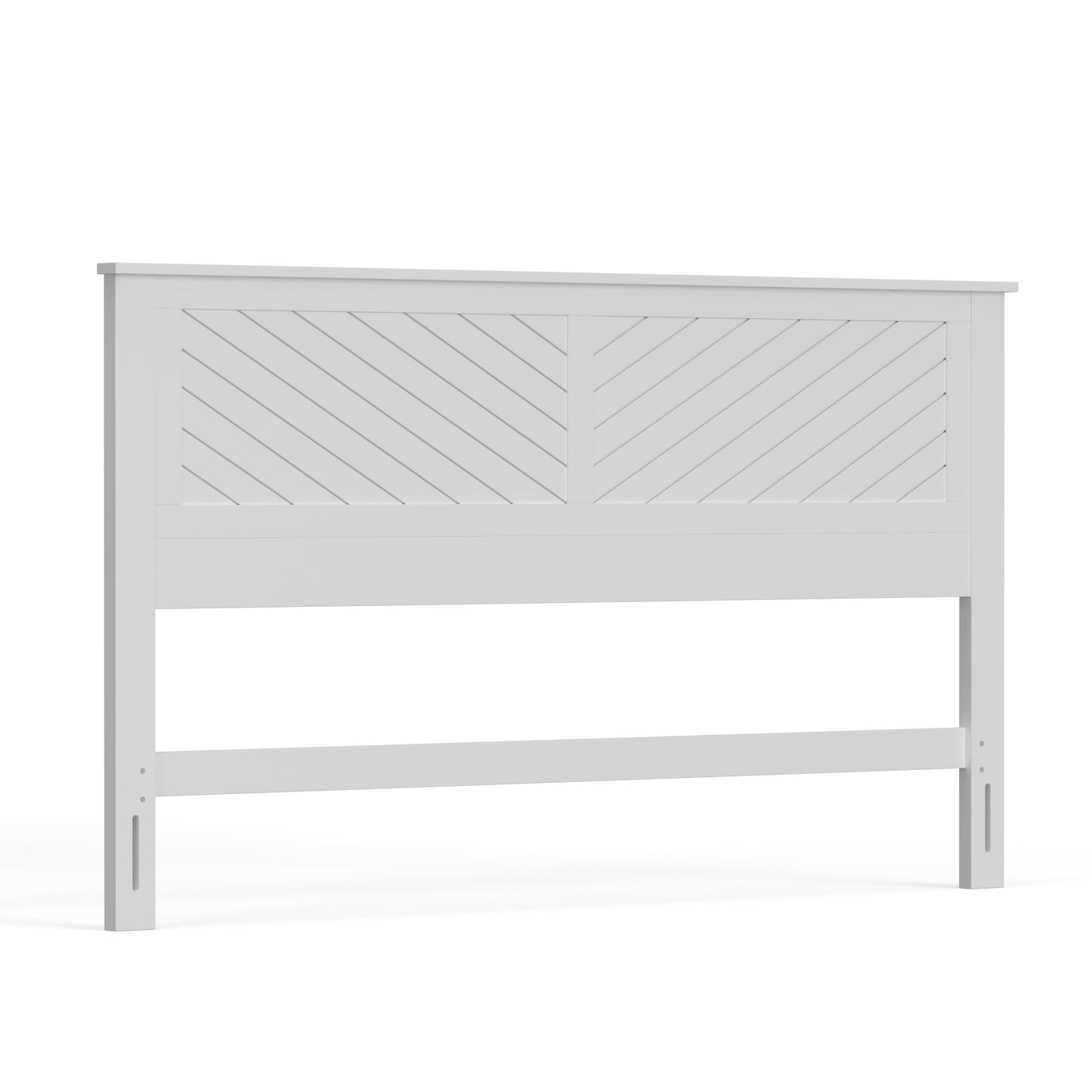ComfIQ Serene Solid Wood Modern Farmhouse Panel Headboard with Chevron Scoring