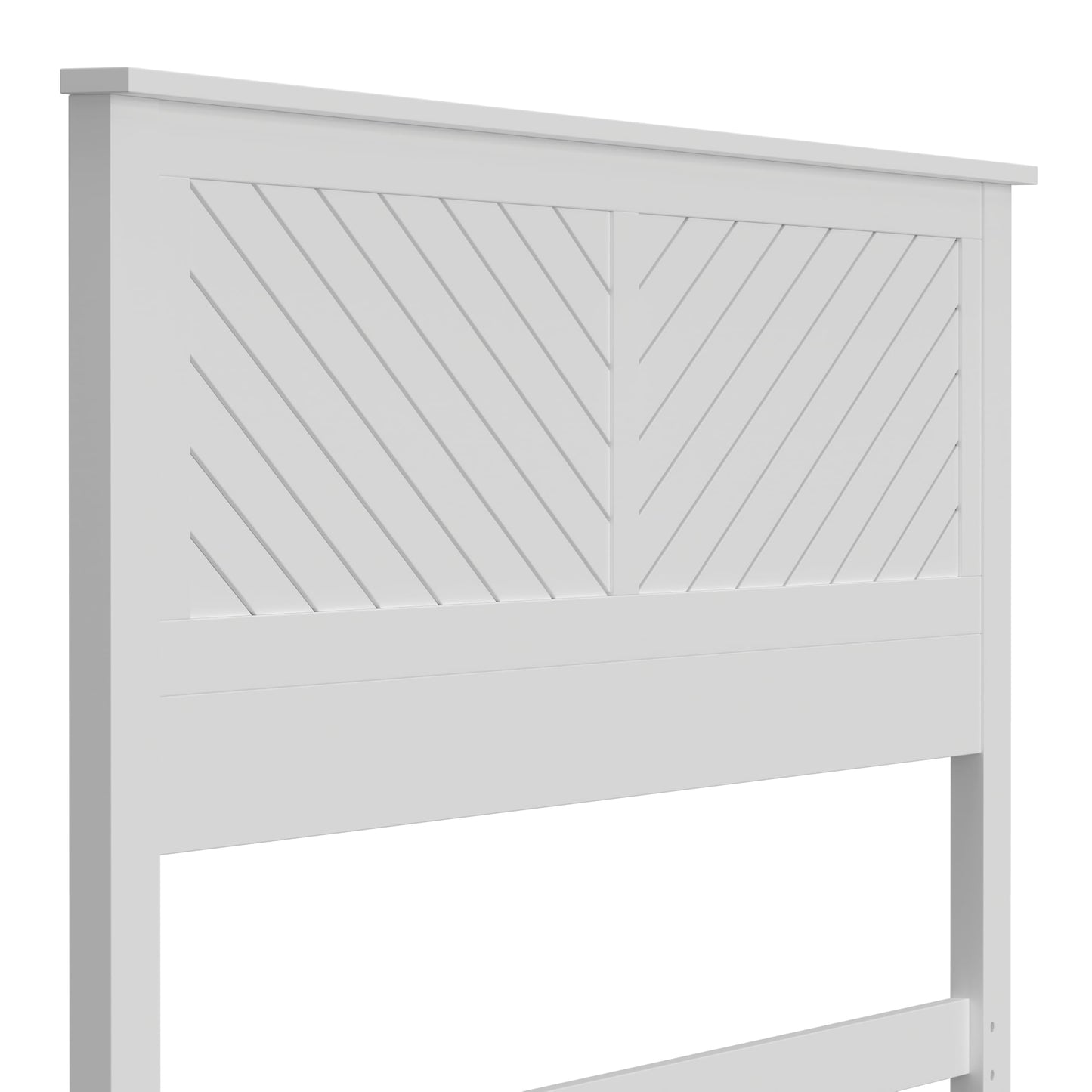 ComfIQ Serene Solid Wood Modern Farmhouse Panel Headboard with Chevron Scoring