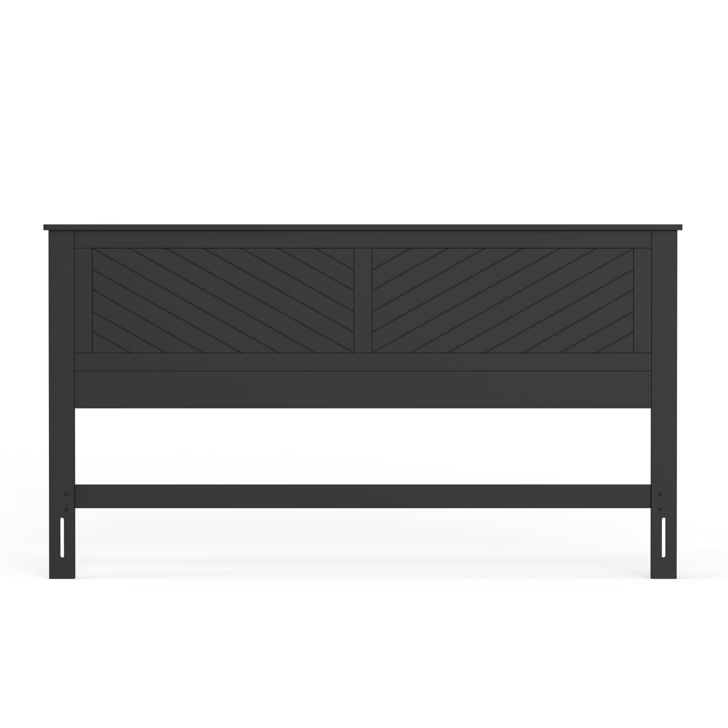 ComfIQ Serene Solid Wood Modern Farmhouse Panel Headboard with Chevron Scoring