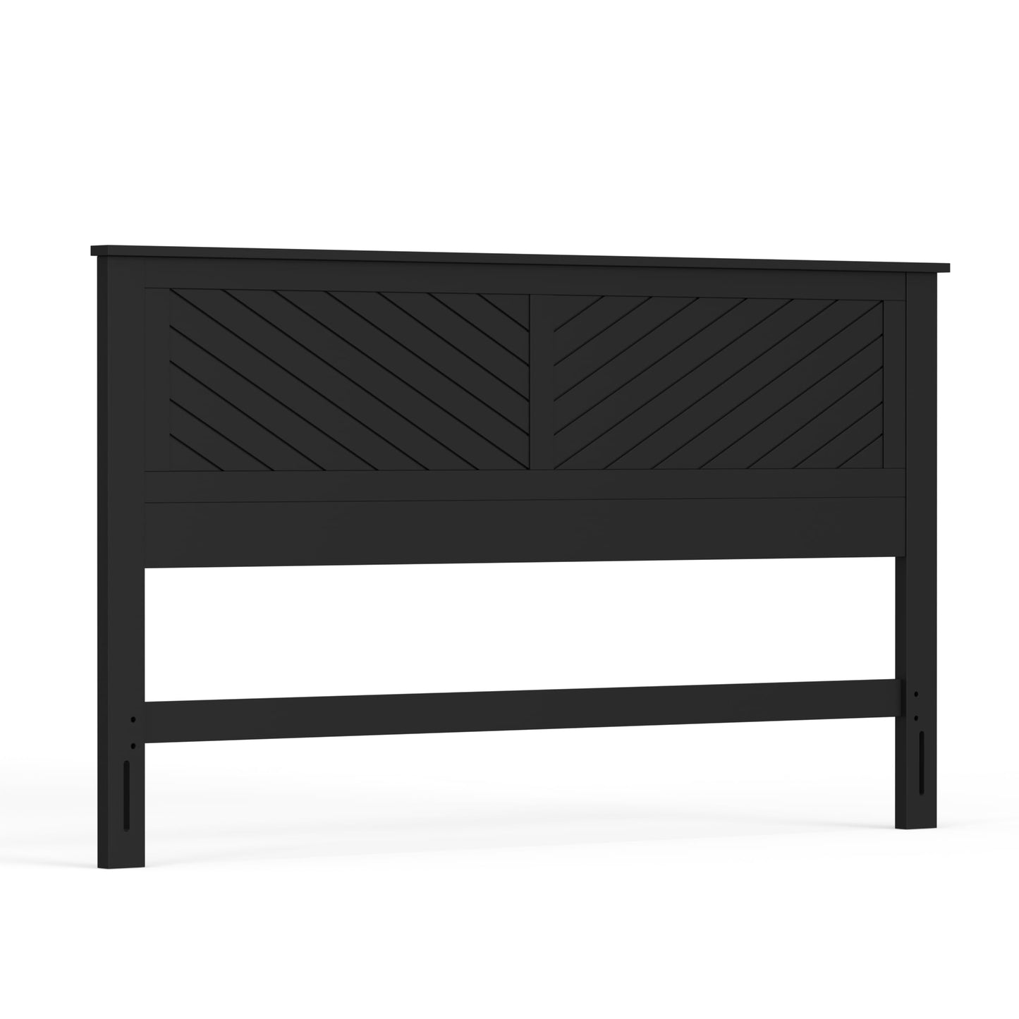 ComfIQ Serene Solid Wood Modern Farmhouse Panel Headboard with Chevron Scoring